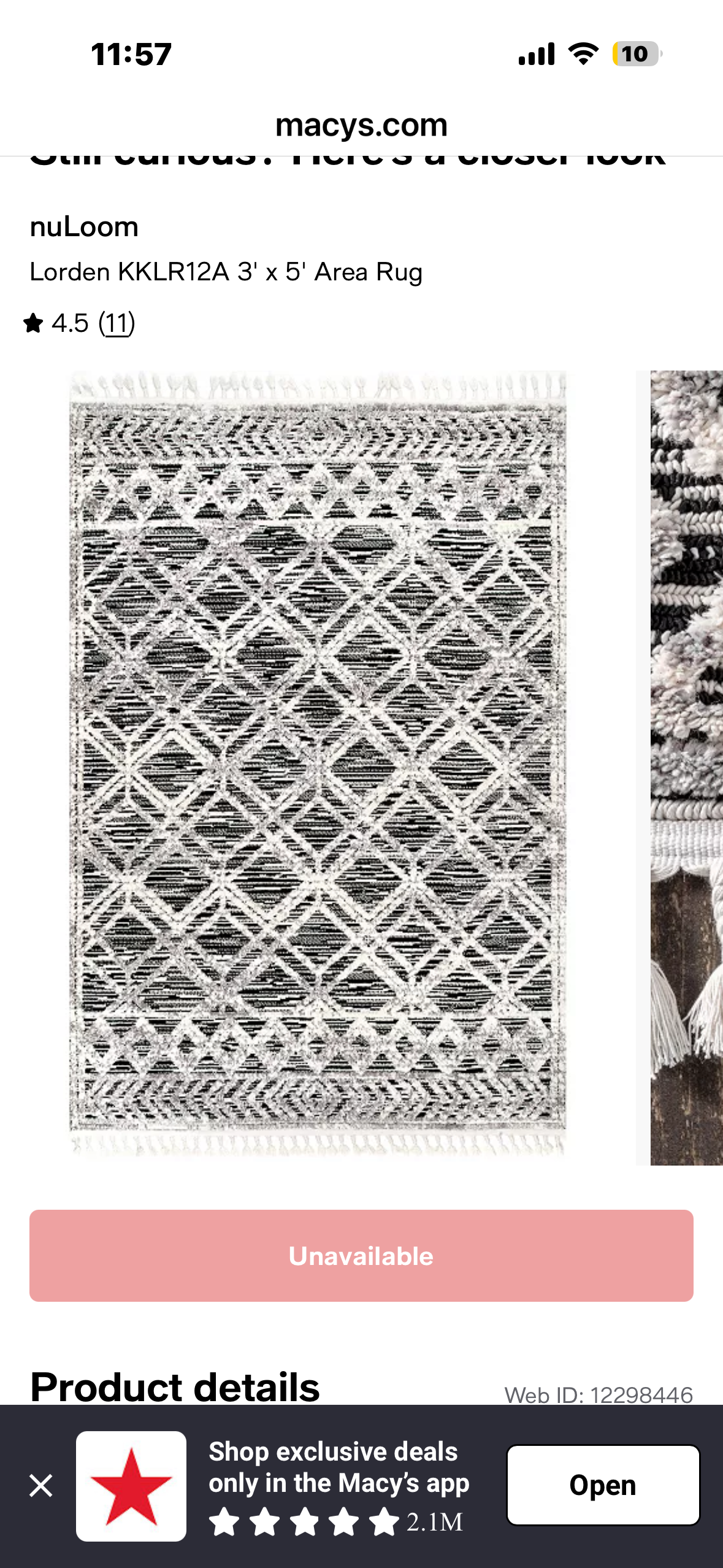 nuLoom Lorden KKLR12A 3' x 5' Area Rug