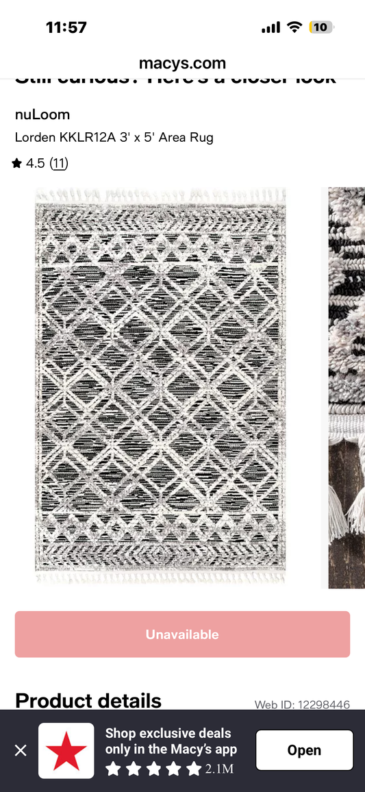 nuLoom Lorden KKLR12A 3' x 5' Area Rug