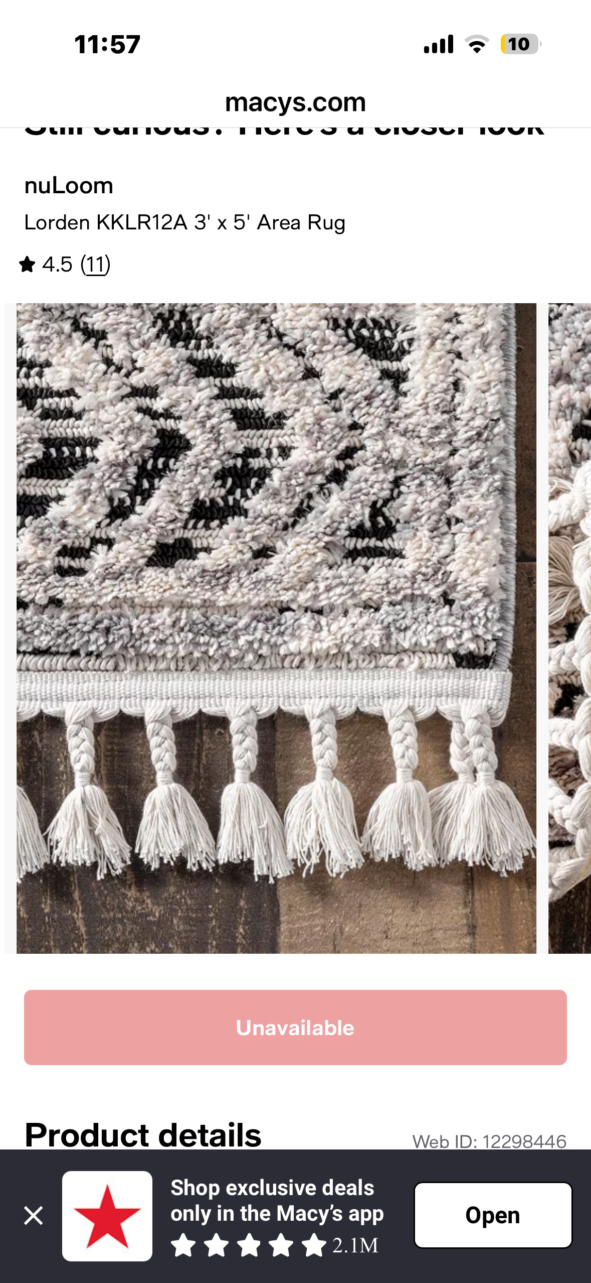 nuLoom Lorden KKLR12A 3' x 5' Area Rug