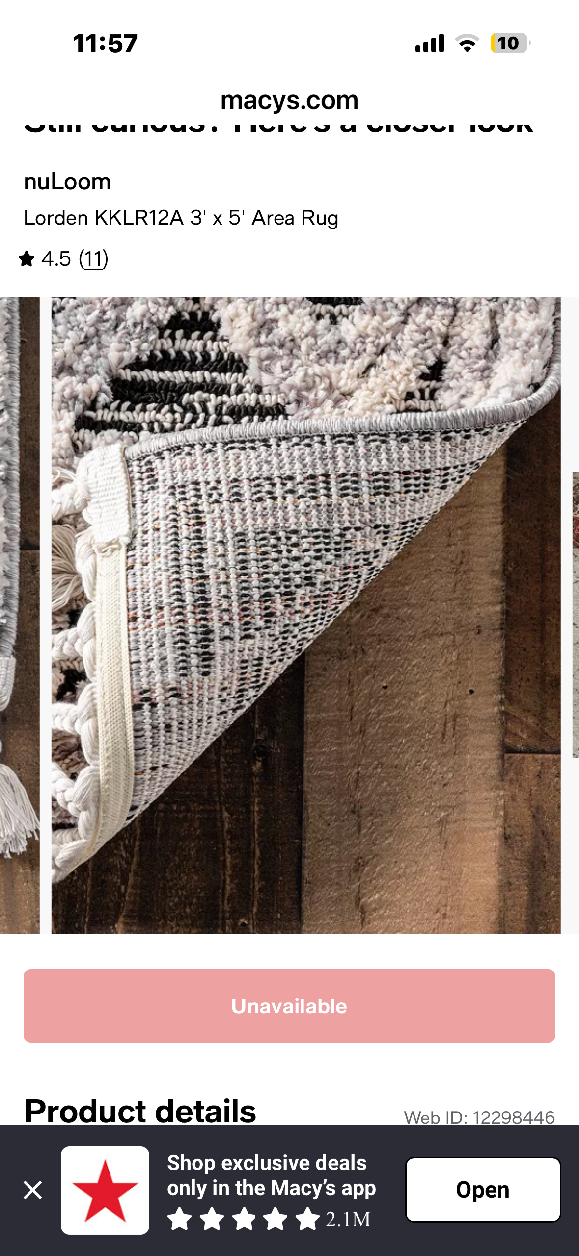 nuLoom Lorden KKLR12A 3' x 5' Area Rug