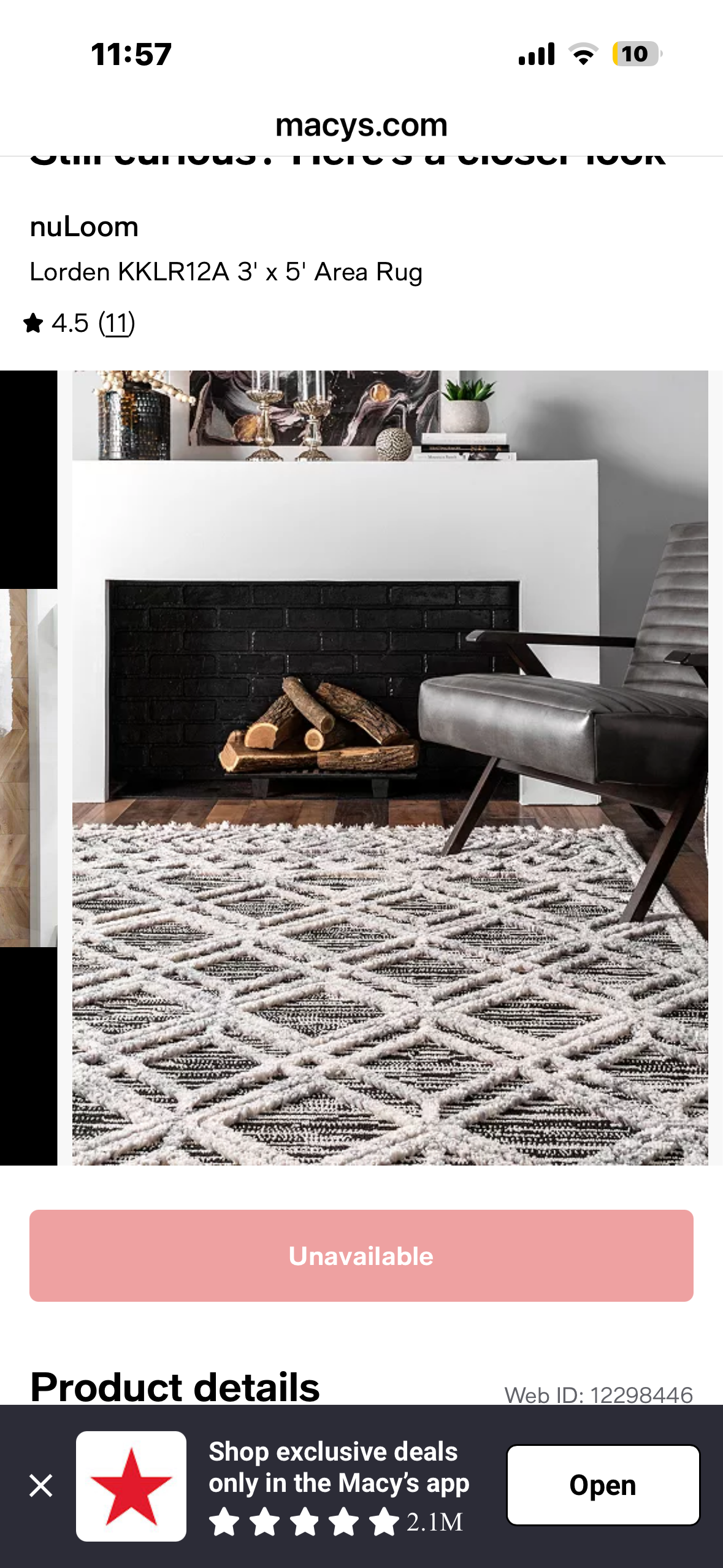 nuLoom Lorden KKLR12A 3' x 5' Area Rug