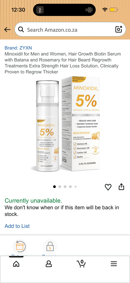 Minoxidil for Men and Women, Hair Growth Biotin Serum with Batana and Rosemary for Hair Beard Regrowth Treatments Extra Strength Hair Loss Solution, Clinically Proven to Regrow Thicker (Exp 12/28/28)
