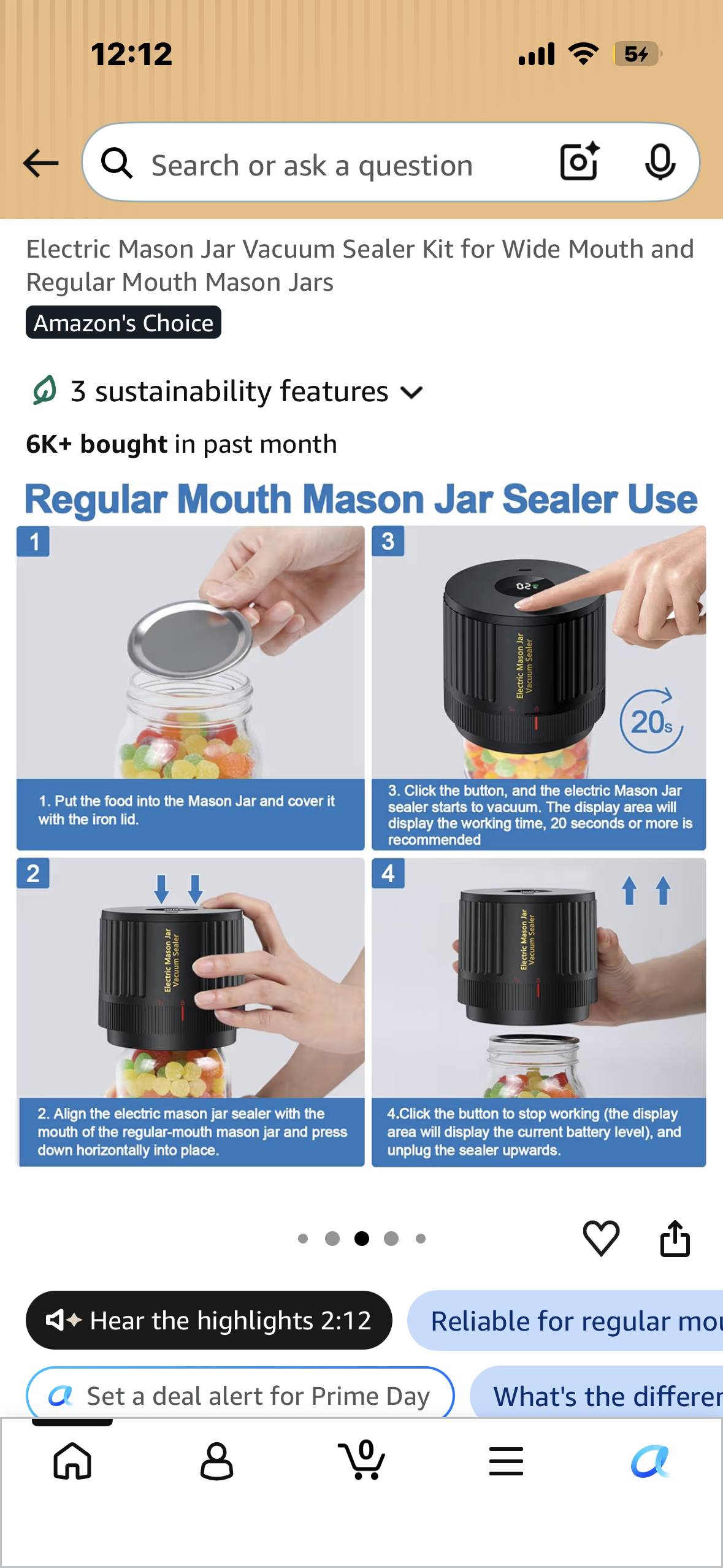Electric Mason Jar Vacuum Sealer Kit for Wide Mouth and Regular Mouth Mason Jars