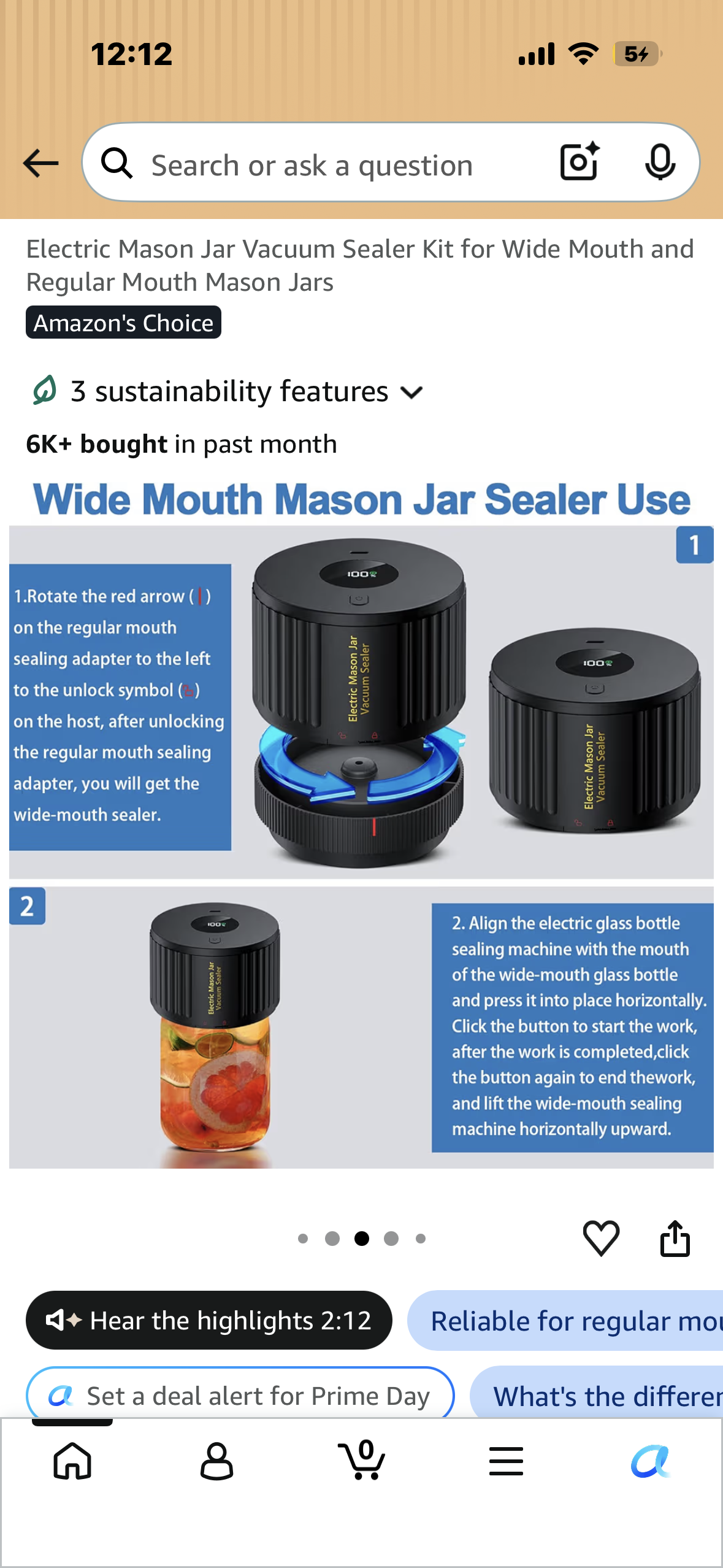 Electric Mason Jar Vacuum Sealer Kit for Wide Mouth and Regular Mouth Mason Jars