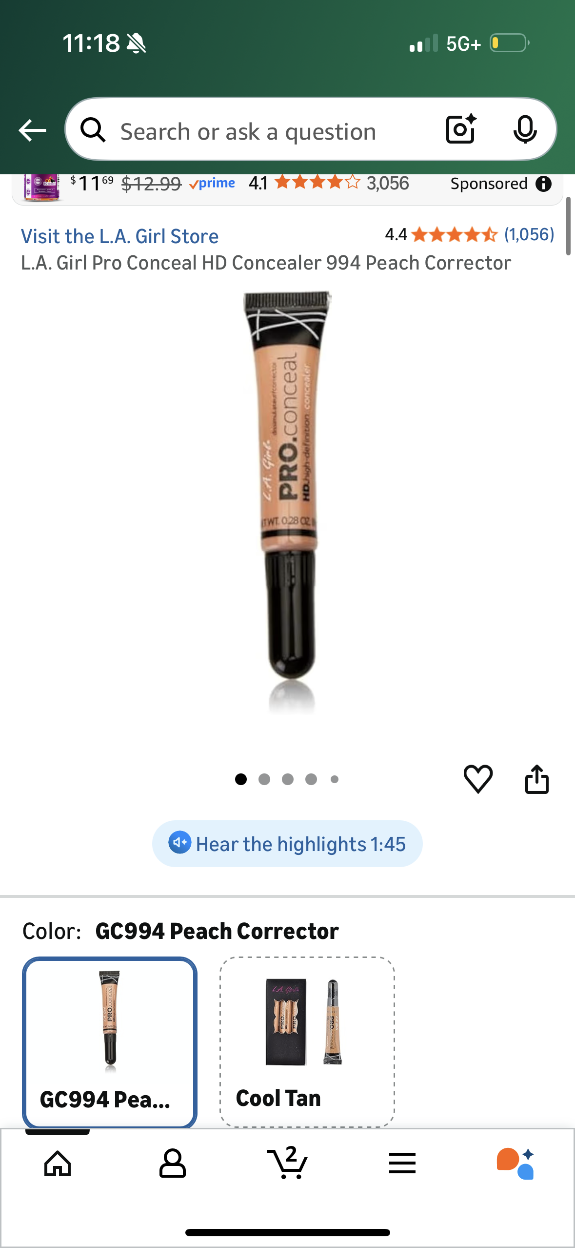 L.A. Girl Pro Conceal HD Concealer 994 Peach Corrector