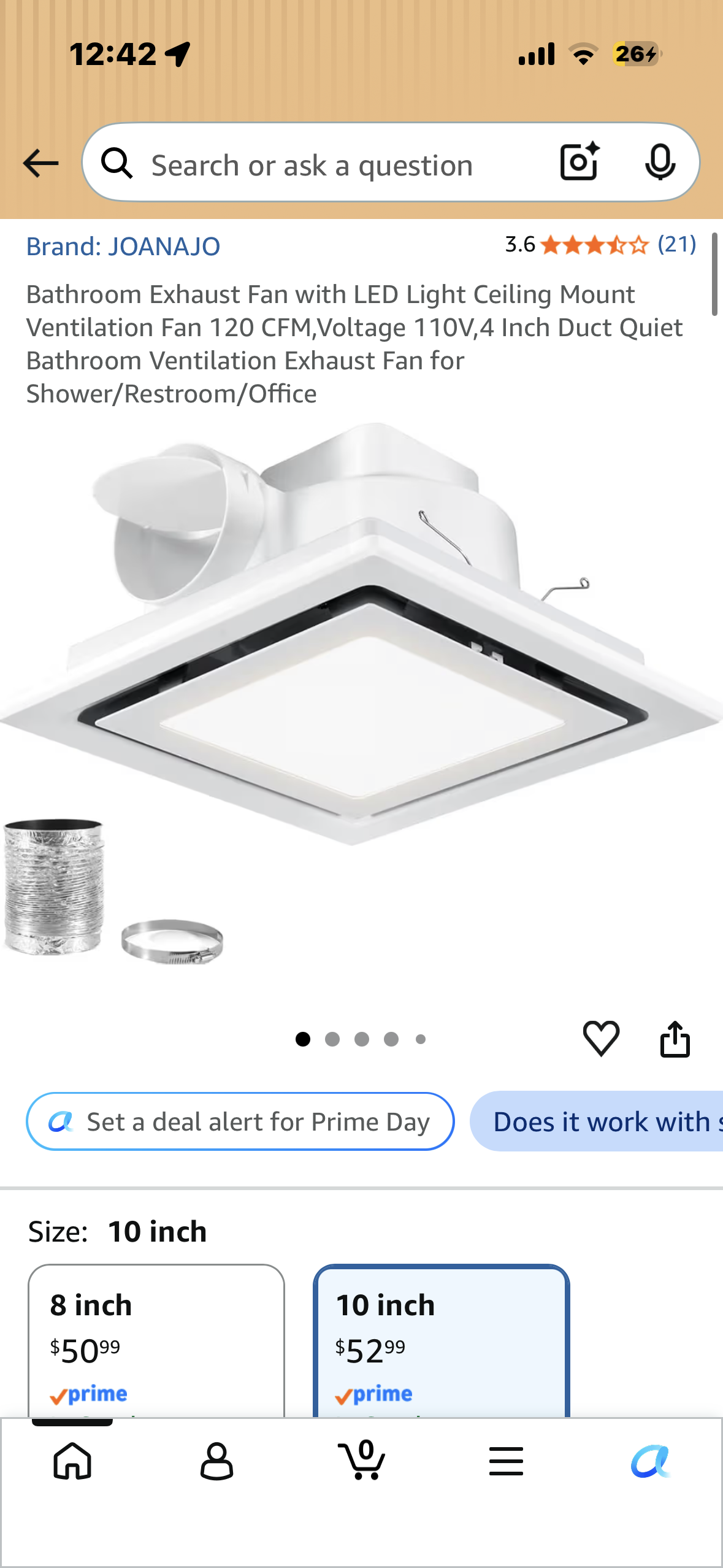 Bathroom Exhaust Fan with LED Light Ceiling Mount Ventilation Fan 120 CFM,Voltage 110V,4 Inch Duct Quiet Bathroom Ventilation Exhaust Fan