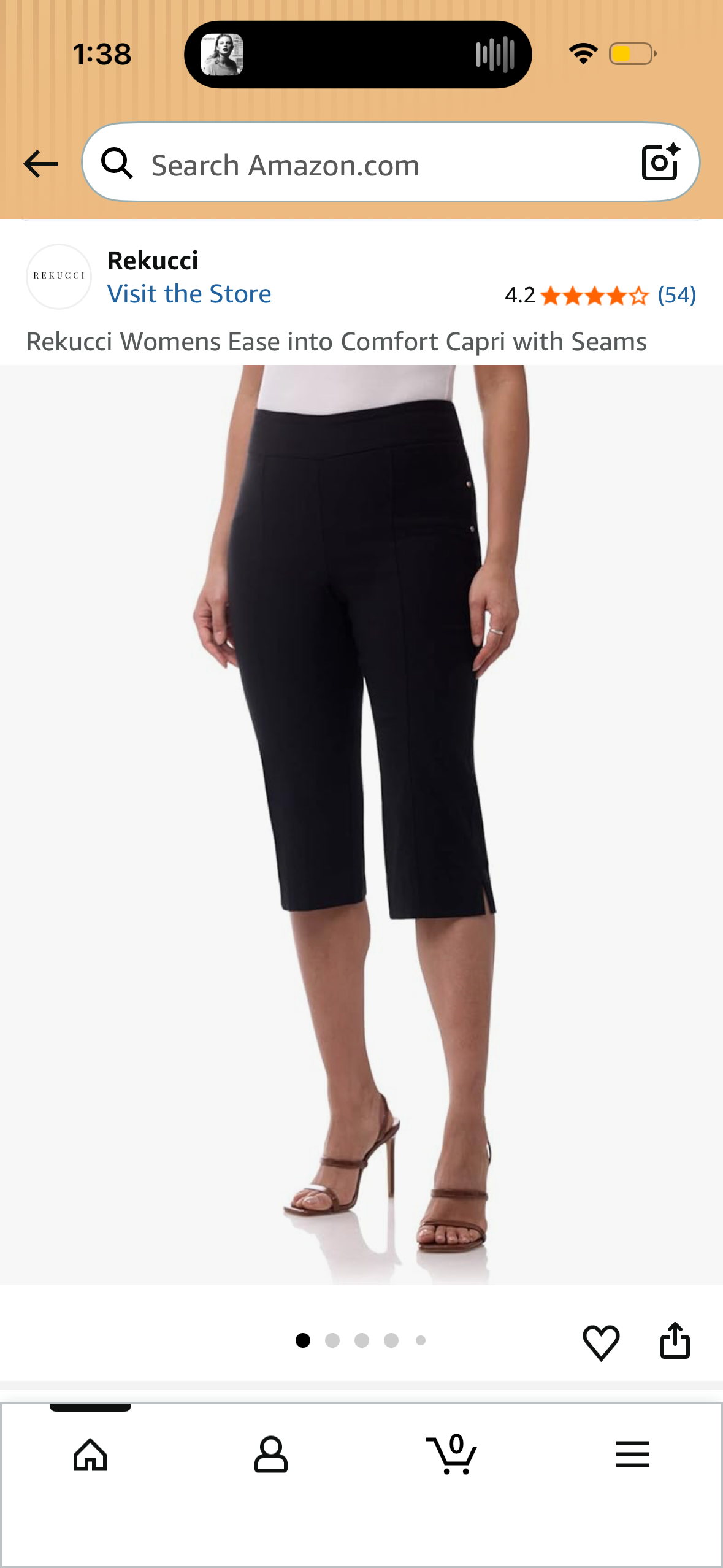 Rekucci Womens Ease into Comfort Capri with Seams (Size US 10)