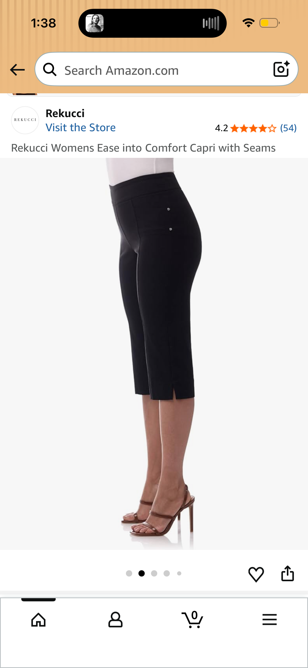Rekucci Womens Ease into Comfort Capri with Seams (Size US 10)