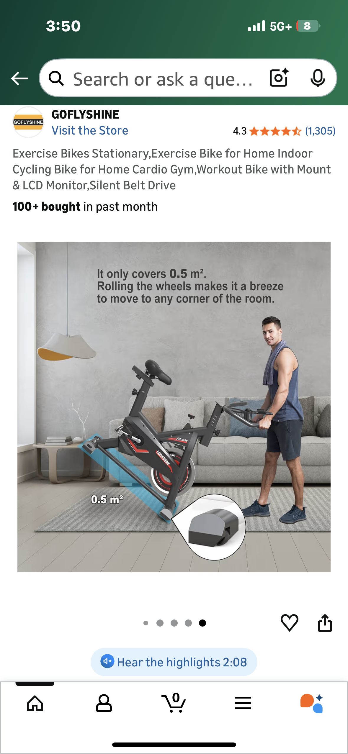 Exercise Stationary Bike for Home Indoor Cycling, Home Cardio, Gym, Workout with LCD Mount, and Monitor, Silent Belt Drive (W548)