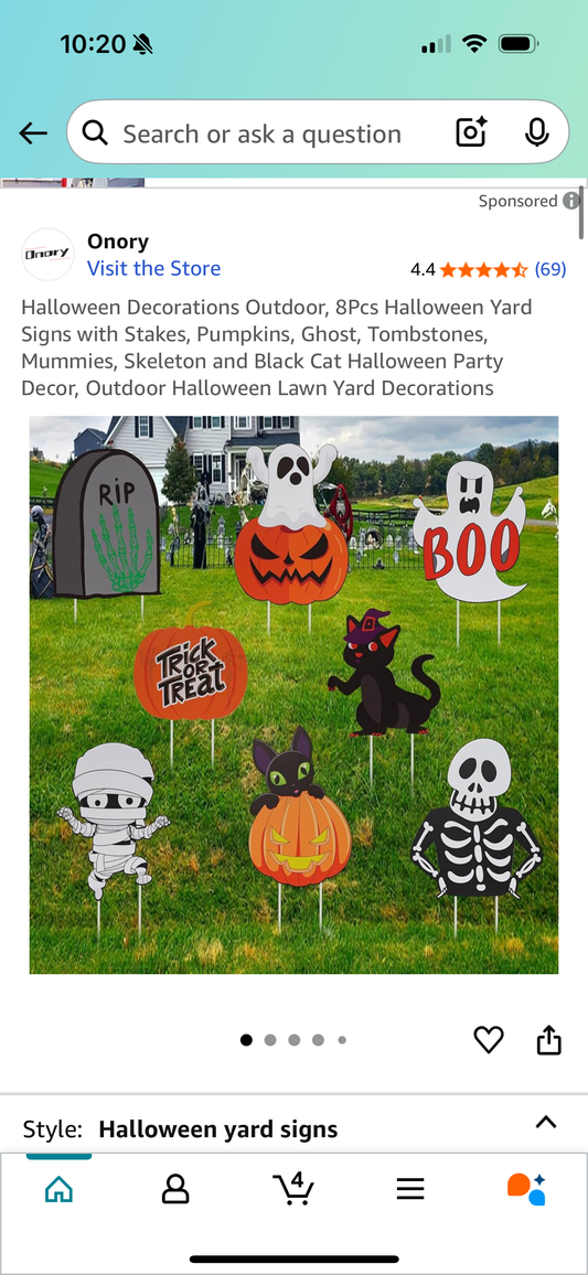 Halloween Decorations Outdoor, 8Pcs Halloween Yard Signs with Stakes, Pumpkins, Ghost, Tombstones, Mummies, Skeleton and Black Cat Halloween Party Decor, Outdoor Halloween Lawn Yard Decorations