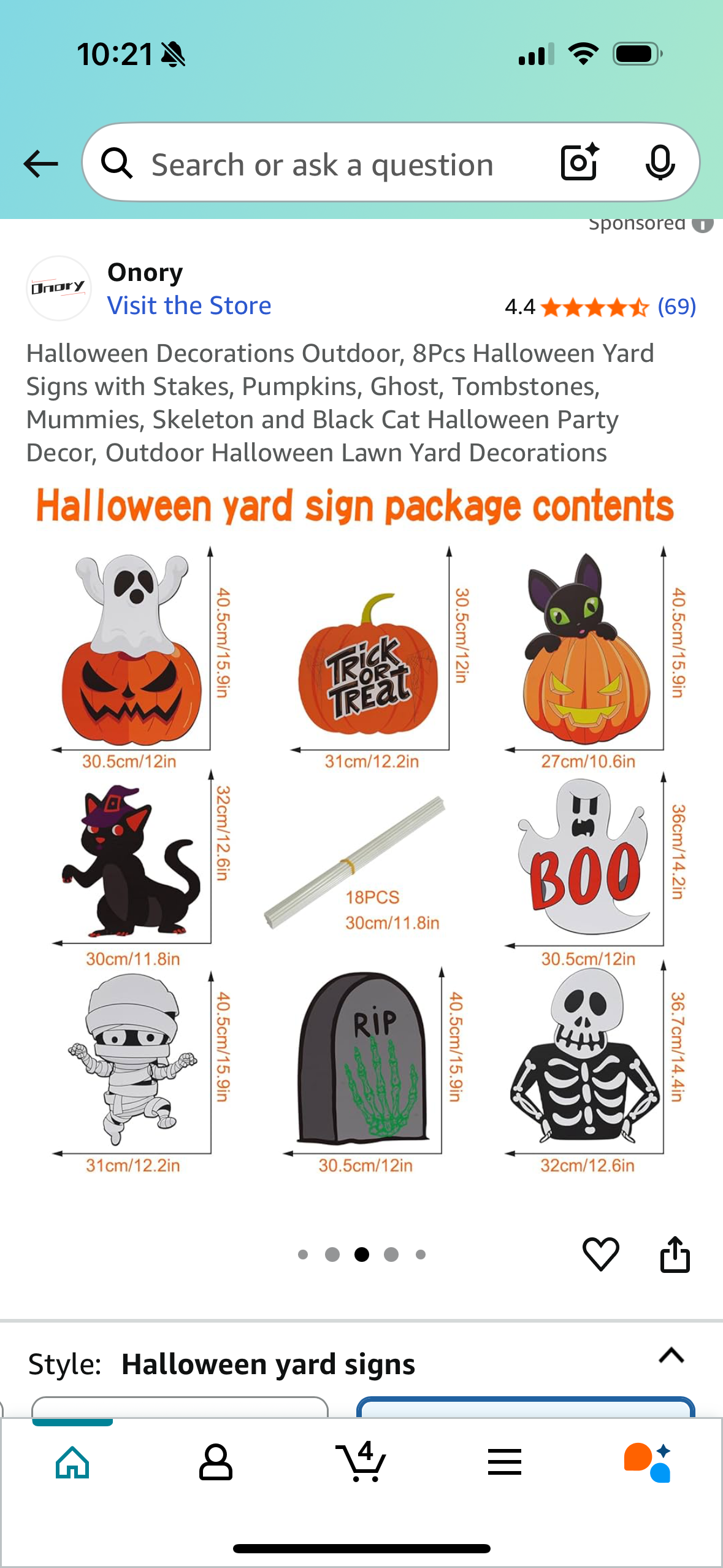 Halloween Decorations Outdoor, 8Pcs Halloween Yard Signs with Stakes, Pumpkins, Ghost, Tombstones, Mummies, Skeleton and Black Cat Halloween Party Decor, Outdoor Halloween Lawn Yard Decorations