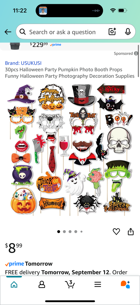 30pcs Halloween Party Pumpkin Photo Booth Props Funny Halloween Party Photography Decoration Supplies