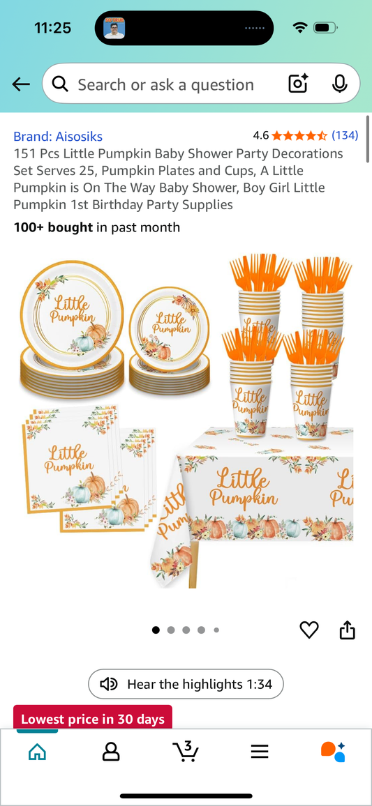151 Pcs Little Pumpkin Baby Shower Party Decorations Set Serves 25, Pumpkin Plates and Cups, A Little Pumpkin is On The Way Baby Shower, Boy Girl Little Pumpkin 1st Birthday Party Supplies