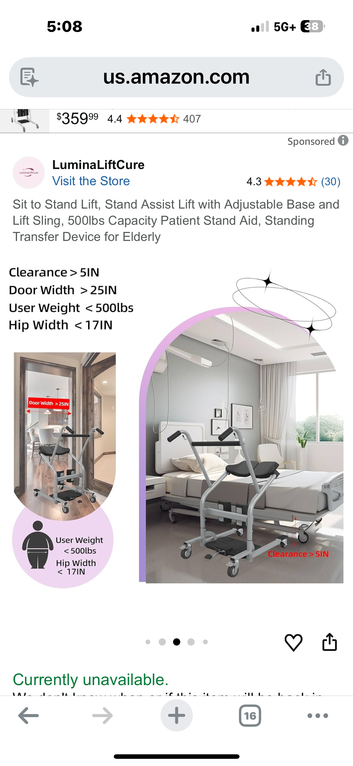 Sit to Stand Lift, Stand Assist Lift with Adjustable Base and Lift Sling, 500lbs Capacity Patient Stand Aid, Standing Transfer Device for Elderly (R750)