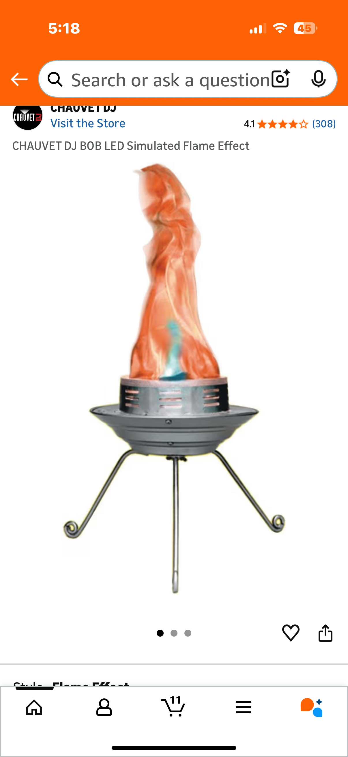 CHAUVET DJ BOB LED Simulated Flame Effect