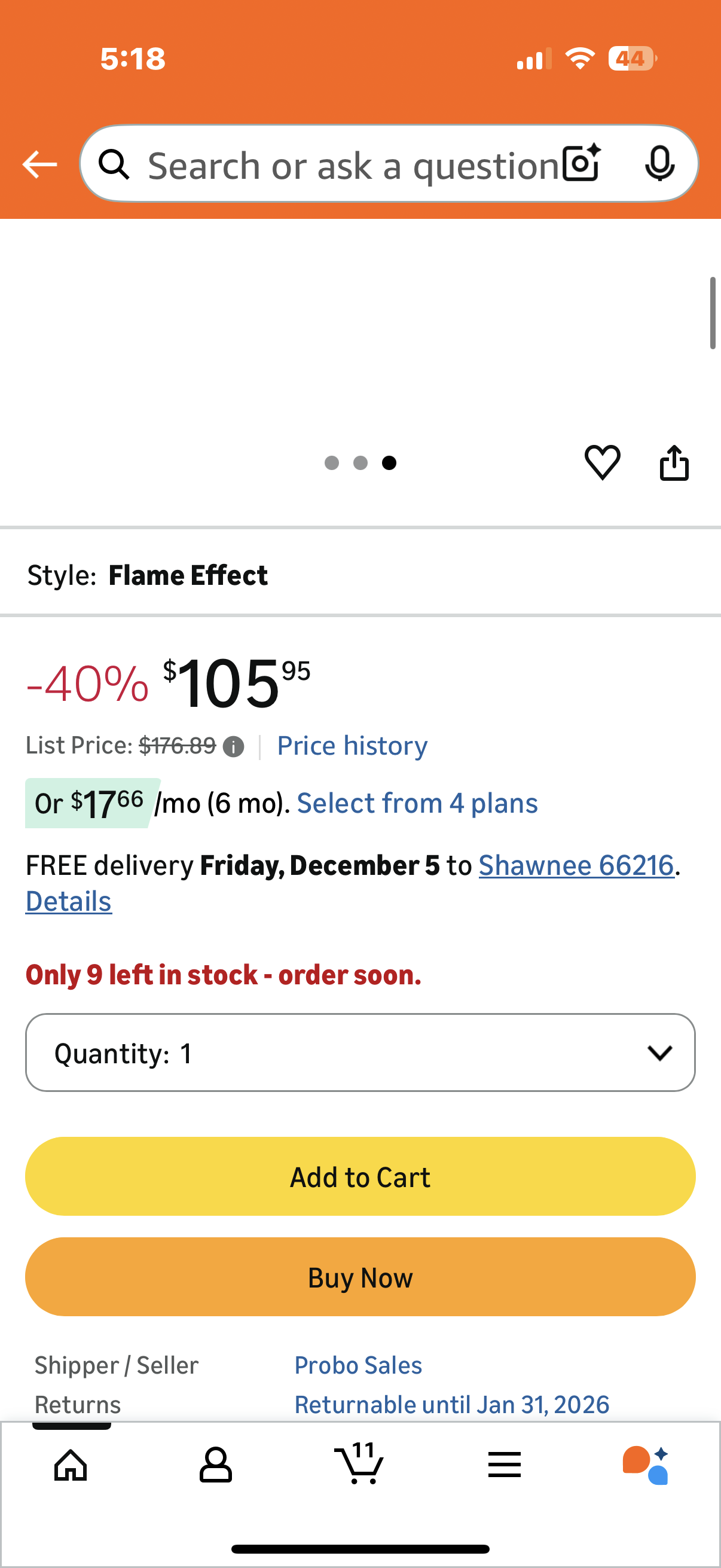 CHAUVET DJ BOB LED Simulated Flame Effect