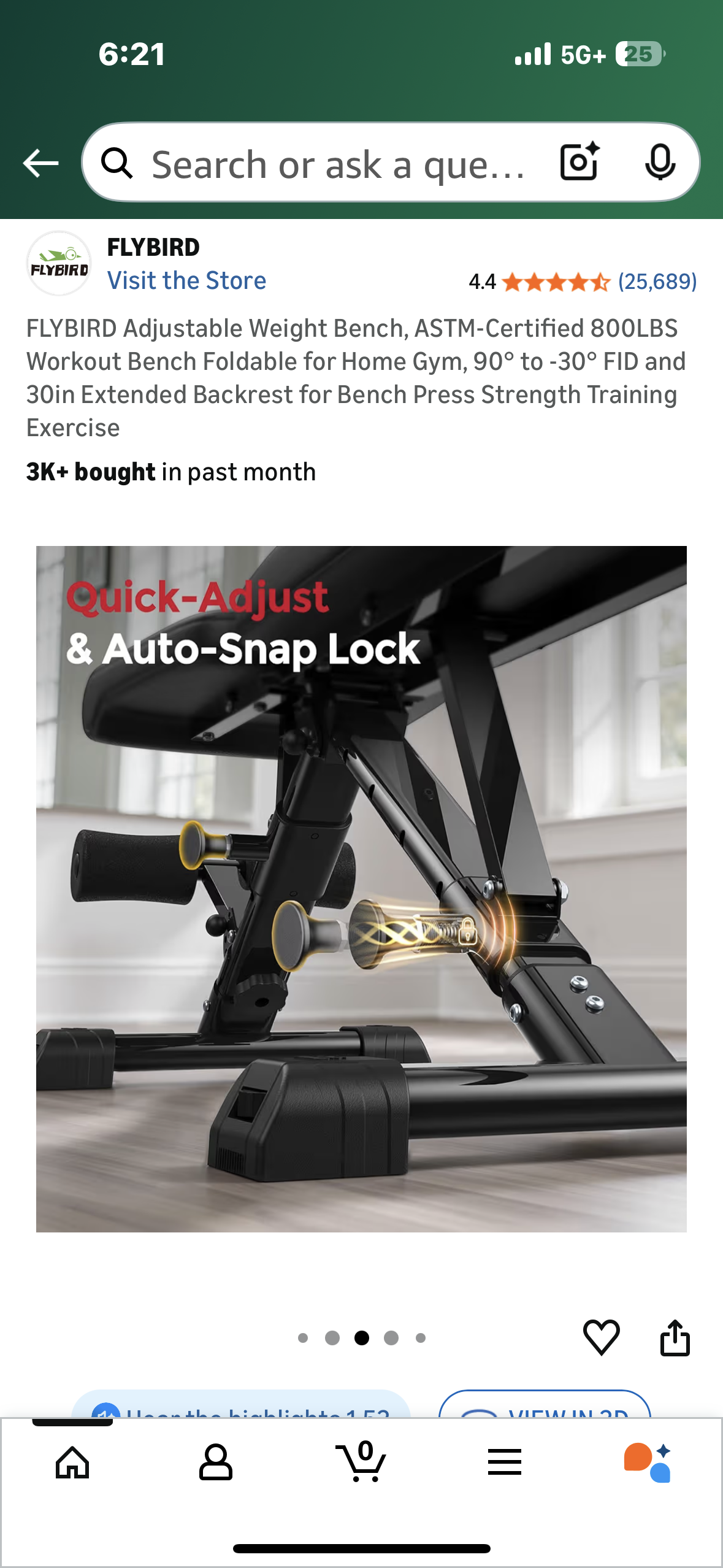 FLYBIRD Adjustable Weight Bench, ASTM-Certified 800LBS Workout Bench, Foldable for Home Gym, 90° to -30° FID and 30in Extended Backrest for Strength Training (W549)