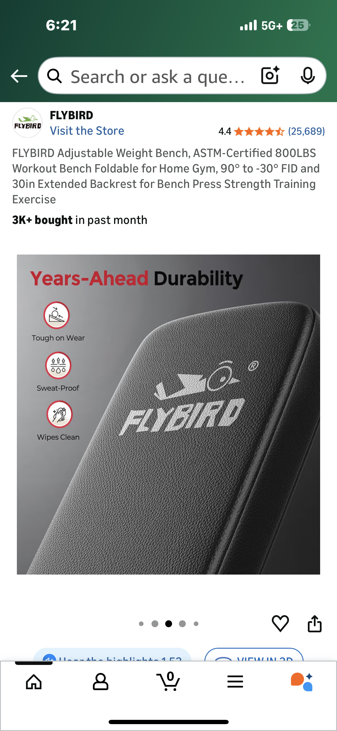 FLYBIRD Adjustable Weight Bench, ASTM-Certified 800LBS Workout Bench, Foldable for Home Gym, 90° to -30° FID and 30in Extended Backrest for Strength Training (W549)