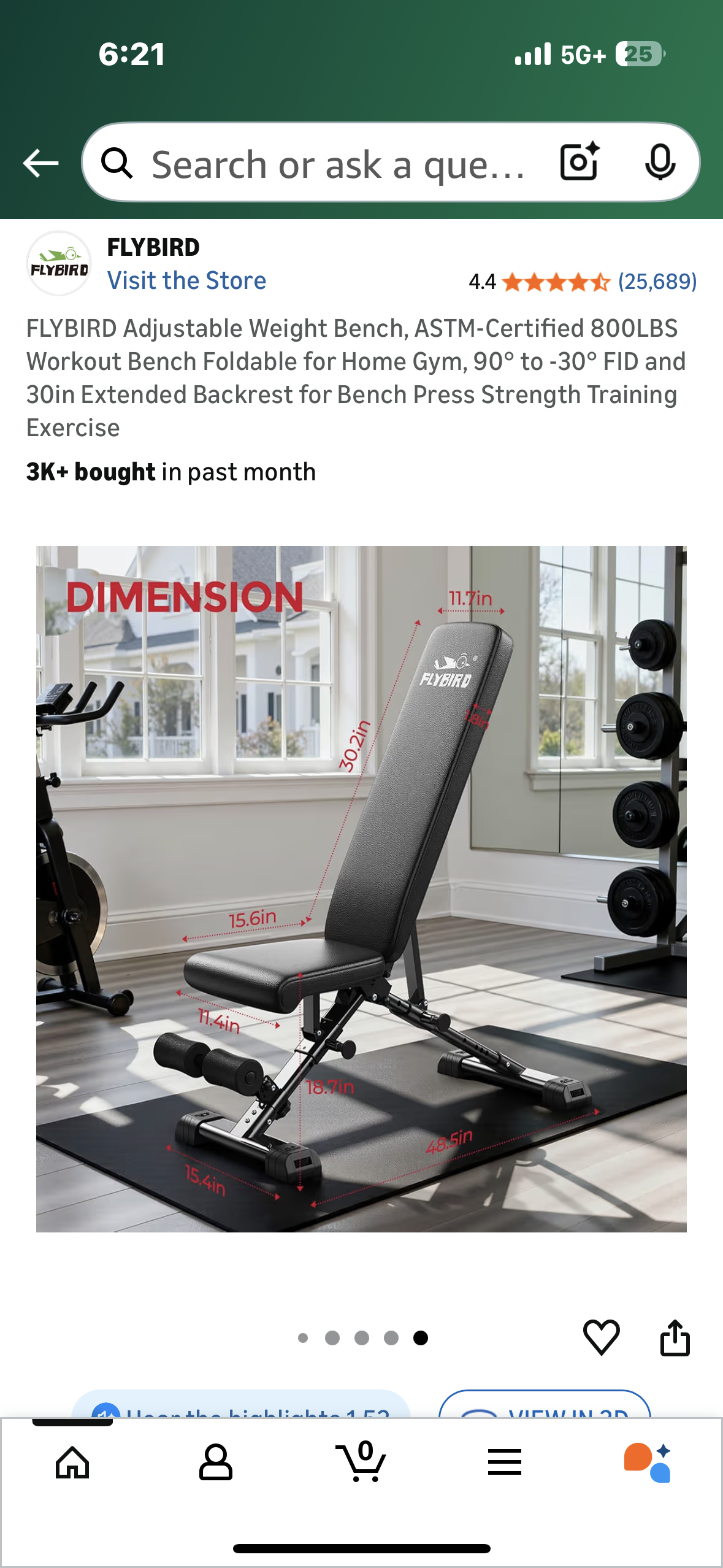 FLYBIRD Adjustable Weight Bench, ASTM-Certified 800LBS Workout Bench, Foldable for Home Gym, 90° to -30° FID and 30in Extended Backrest for Strength Training (W549)