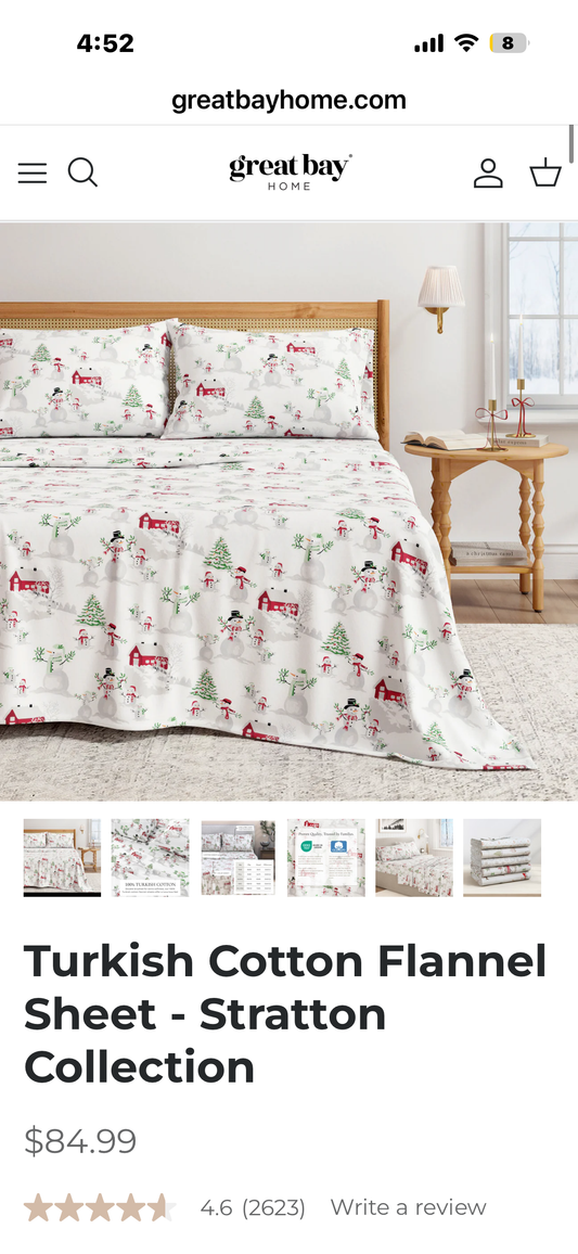 King Size Turkish Cotton Flannel Sheet Set - Stratton Collection
