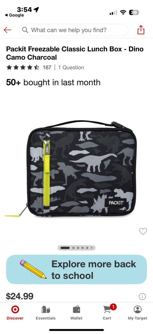 Packit Freezable Classic Lunch Box - Dino Camo Charcoal