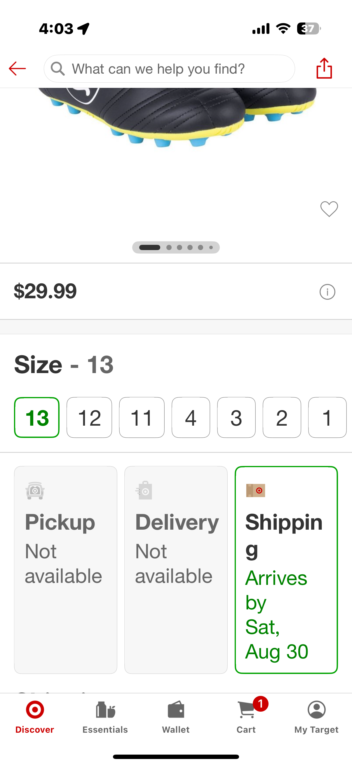ProCat Size 13 Pitch Soccer Cleat
