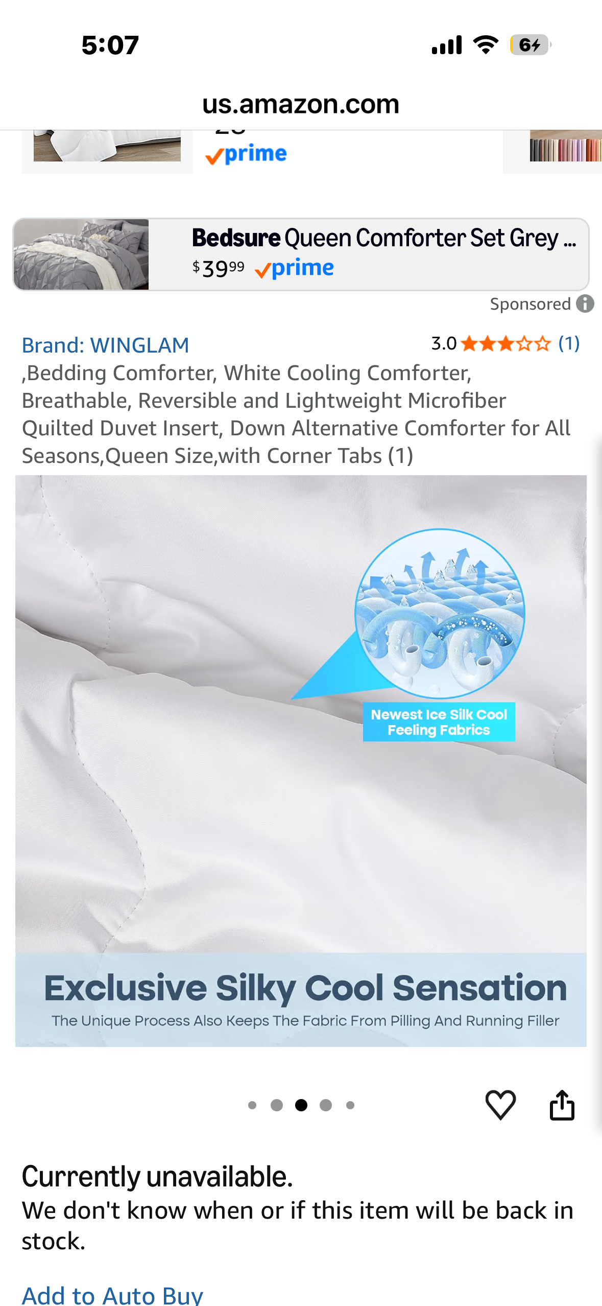 Queen Size WINGLAM Down-Alternative Comforter (Queen-1 Pack)