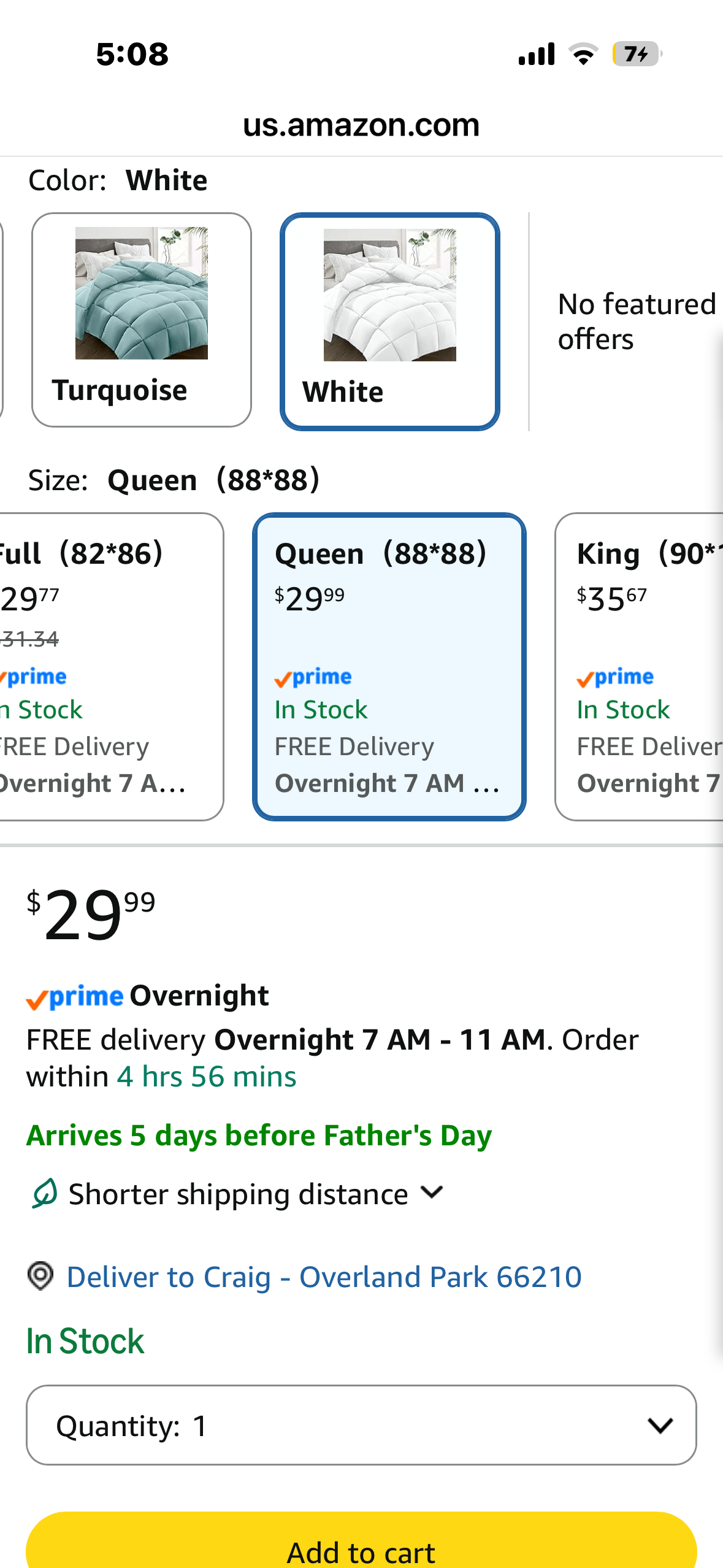 Queen Size WINGLAM Down-Alternative Comforter (Queen-1 Pack)