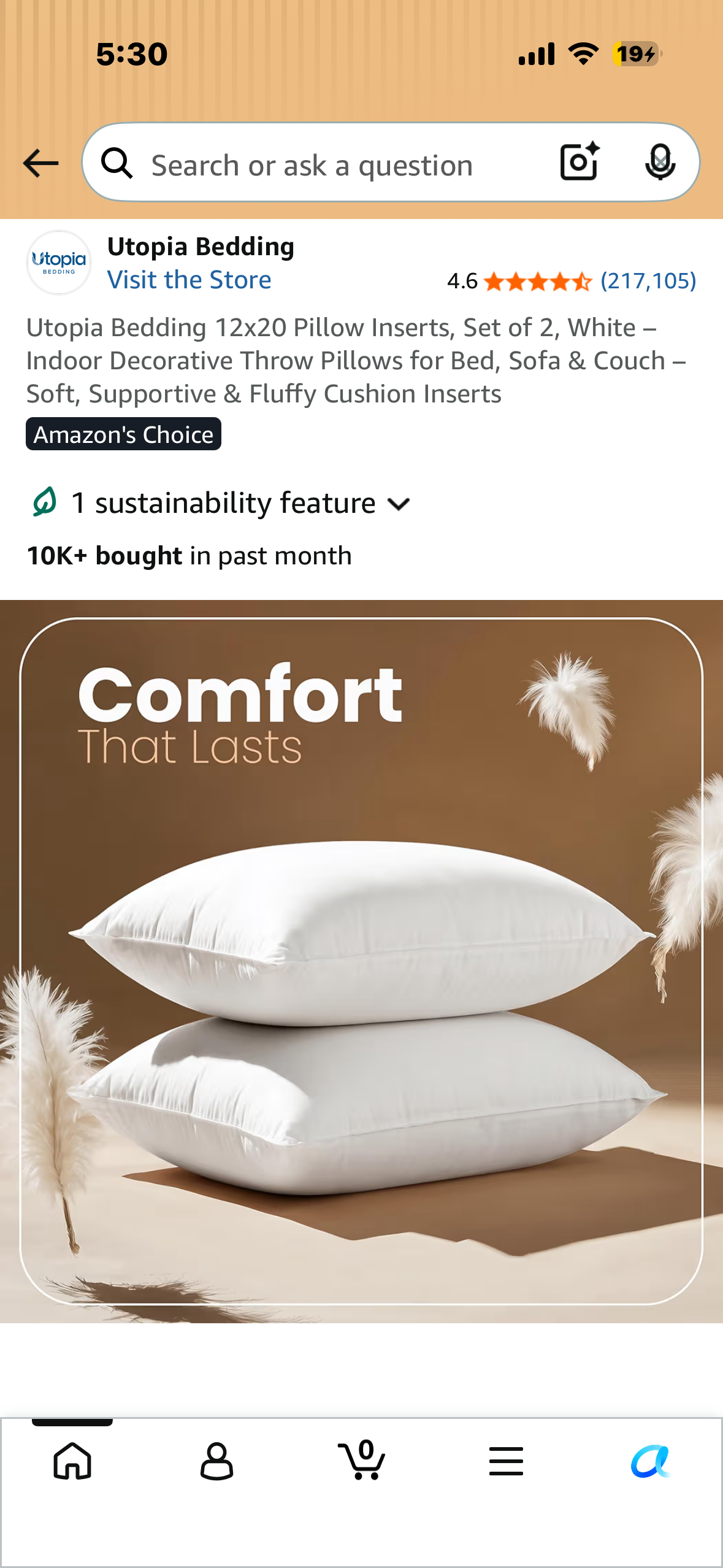 Utopia Bedding 12”x20” Pillow Inserts, Set of 2, Dark Teal – Indoor Decorative Throw Pillows for Bed, Sofa & Couch – Soft, Supportive & Fluffy Cushion Inserts