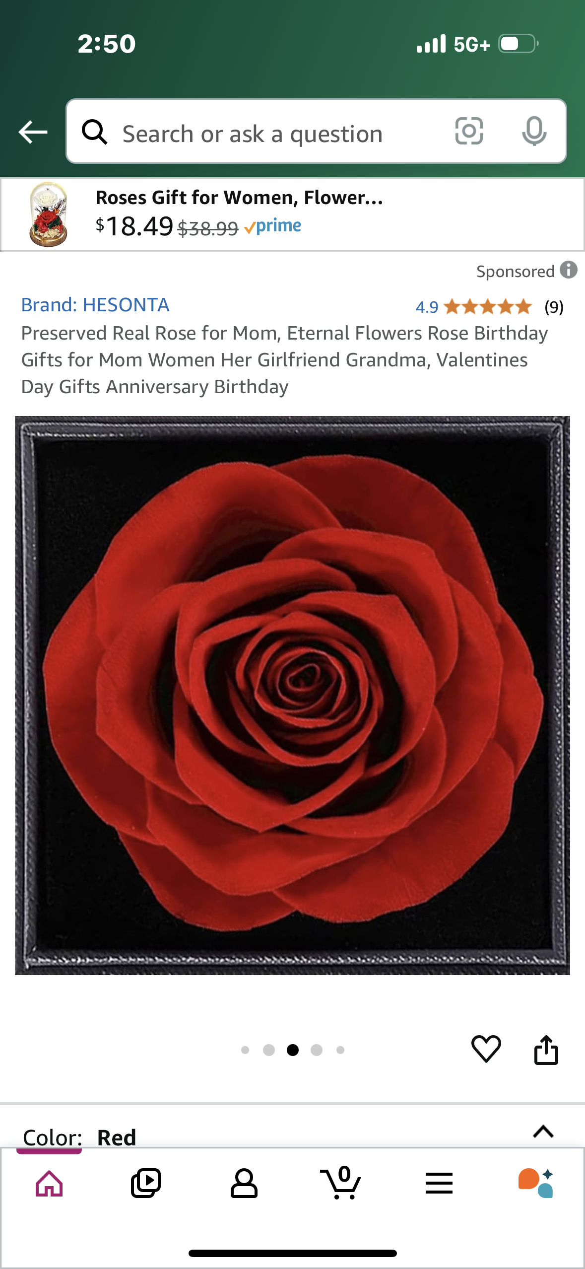 Preserved Real Rose for Mom, Eternal Flowers Rose Birthday Gifts for Mom Women Her Girlfriend Grandma, Valentines Day Gifts Anniversary Birthday, Includes Gift Bag