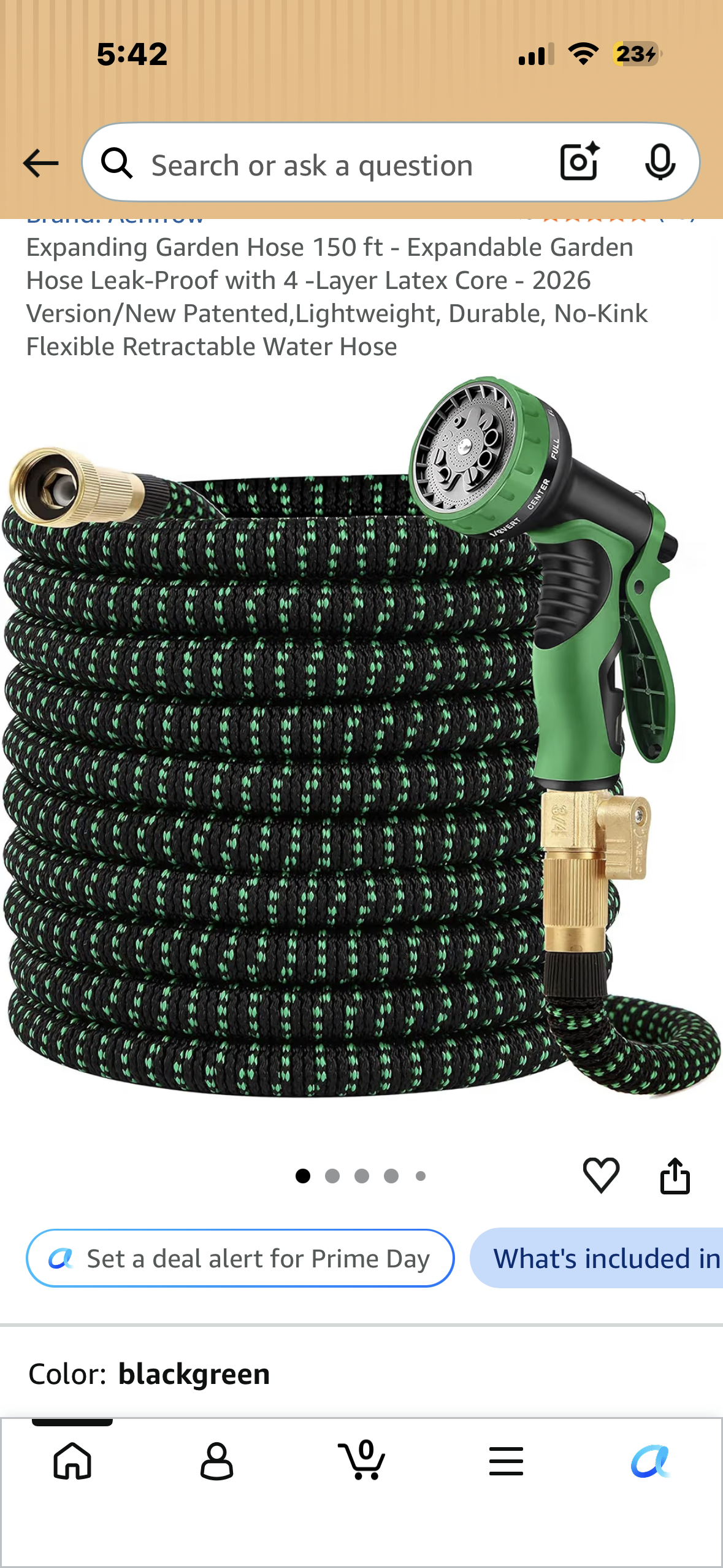 Expanding Garden Hose 150 ft - Expandable Garden Hose Leak-Proof with 4 -Layer Latex Core, Lightweight, Durable, No-Kink Flexible Retractable Water Hose