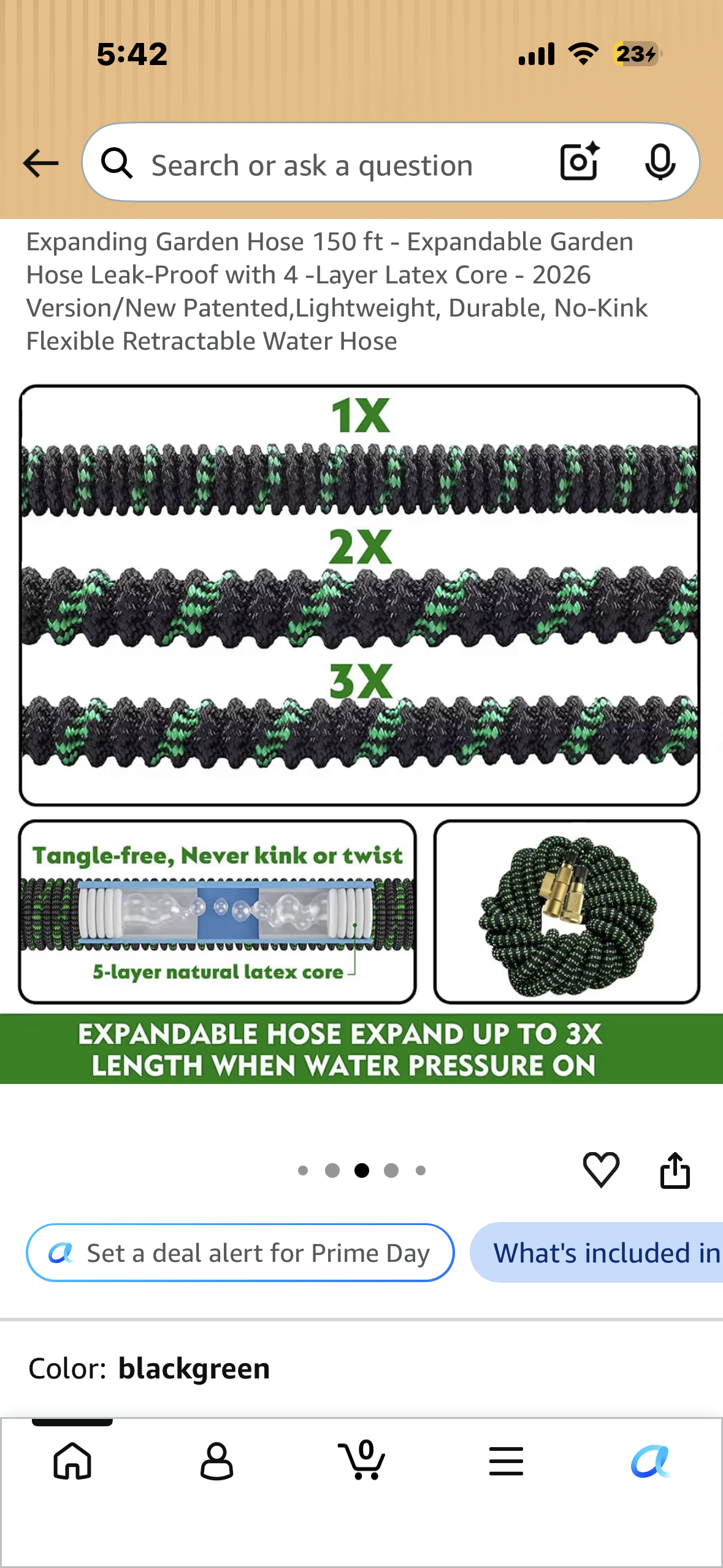 Expanding Garden Hose 150 ft - Expandable Garden Hose Leak-Proof with 4 -Layer Latex Core, Lightweight, Durable, No-Kink Flexible Retractable Water Hose