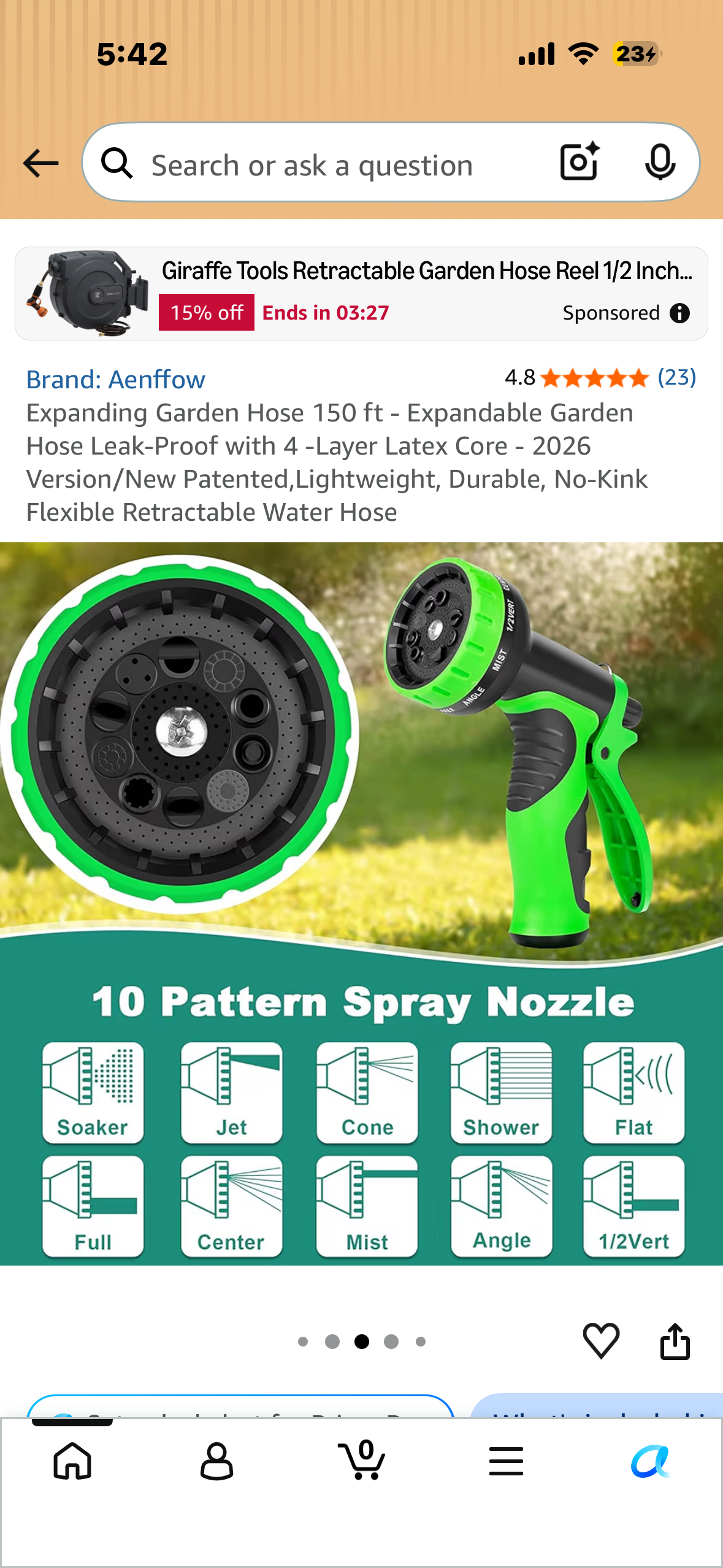 Expanding Garden Hose 150 ft - Expandable Garden Hose Leak-Proof with 4 -Layer Latex Core, Lightweight, Durable, No-Kink Flexible Retractable Water Hose