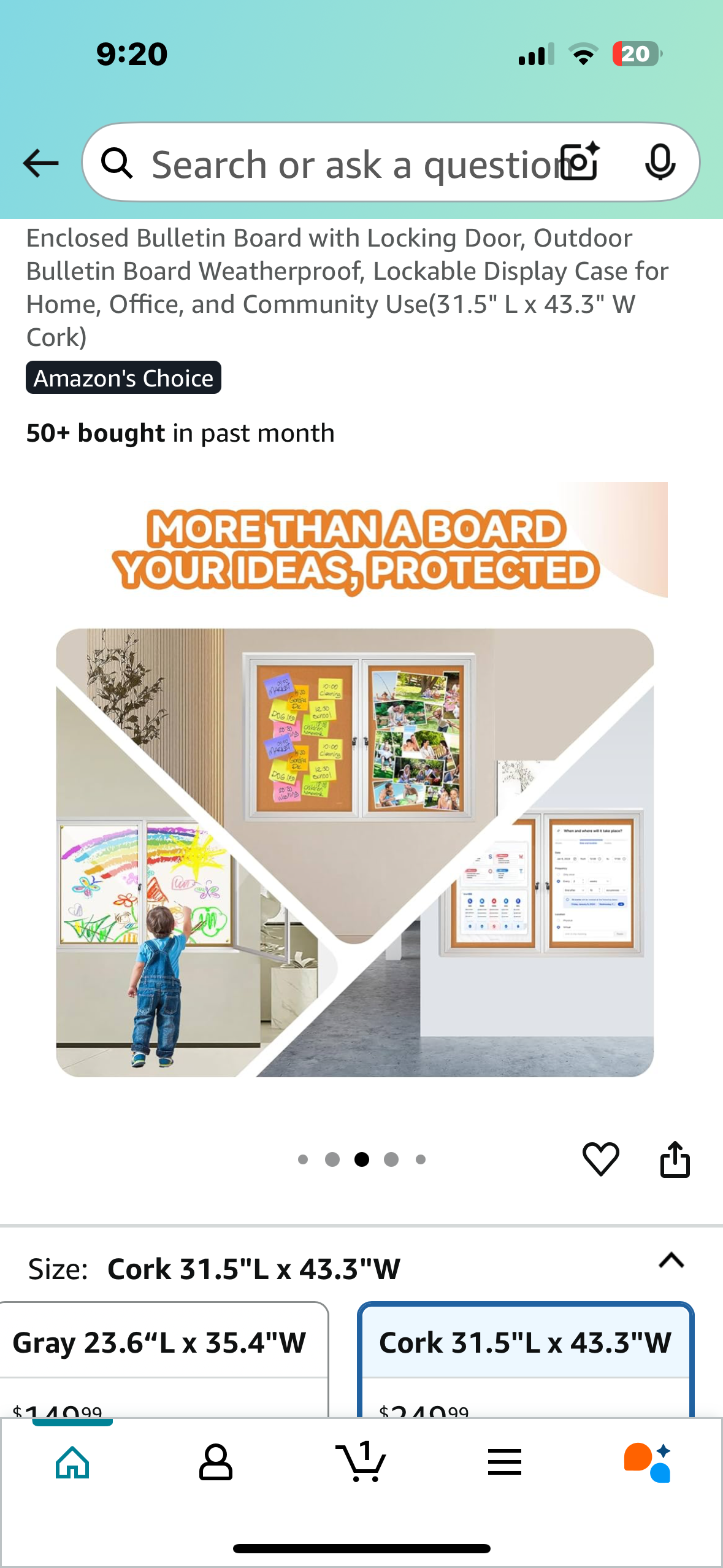 Enclosed Bulletin Board with Locking Door, Outdoor Bulletin Board, Weatherproof, Lockable Display Case for Home, Office, and Community Use(31.5" L x 43.3" W) (Grey Felt) (O441)