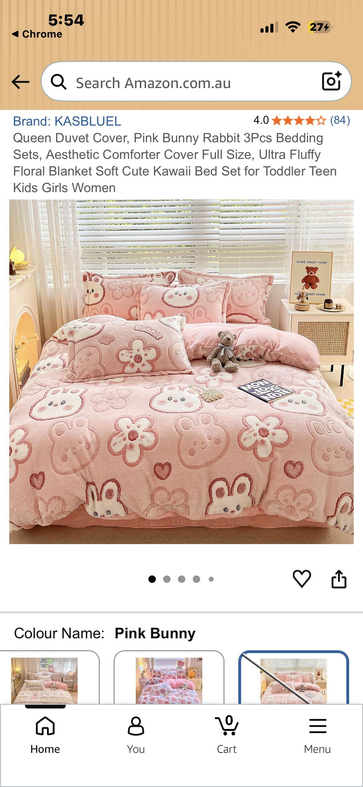 Queen Duvet Cover, Pink Bunny Rabbit 3Pcs Bedding Sets, Aesthetic Comforter Cover Full Size, Ultra Fluffy Floral Blanket Soft Cute Kawaii Bed Set for Toddler Teen Kids Girls Women