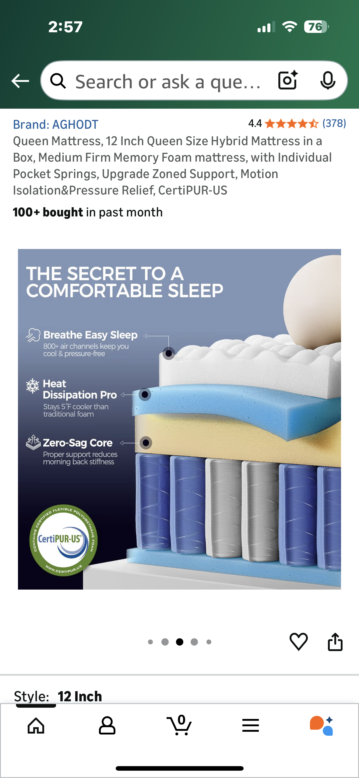 Queen Size Hybrid Mattress, 12” (B1145)