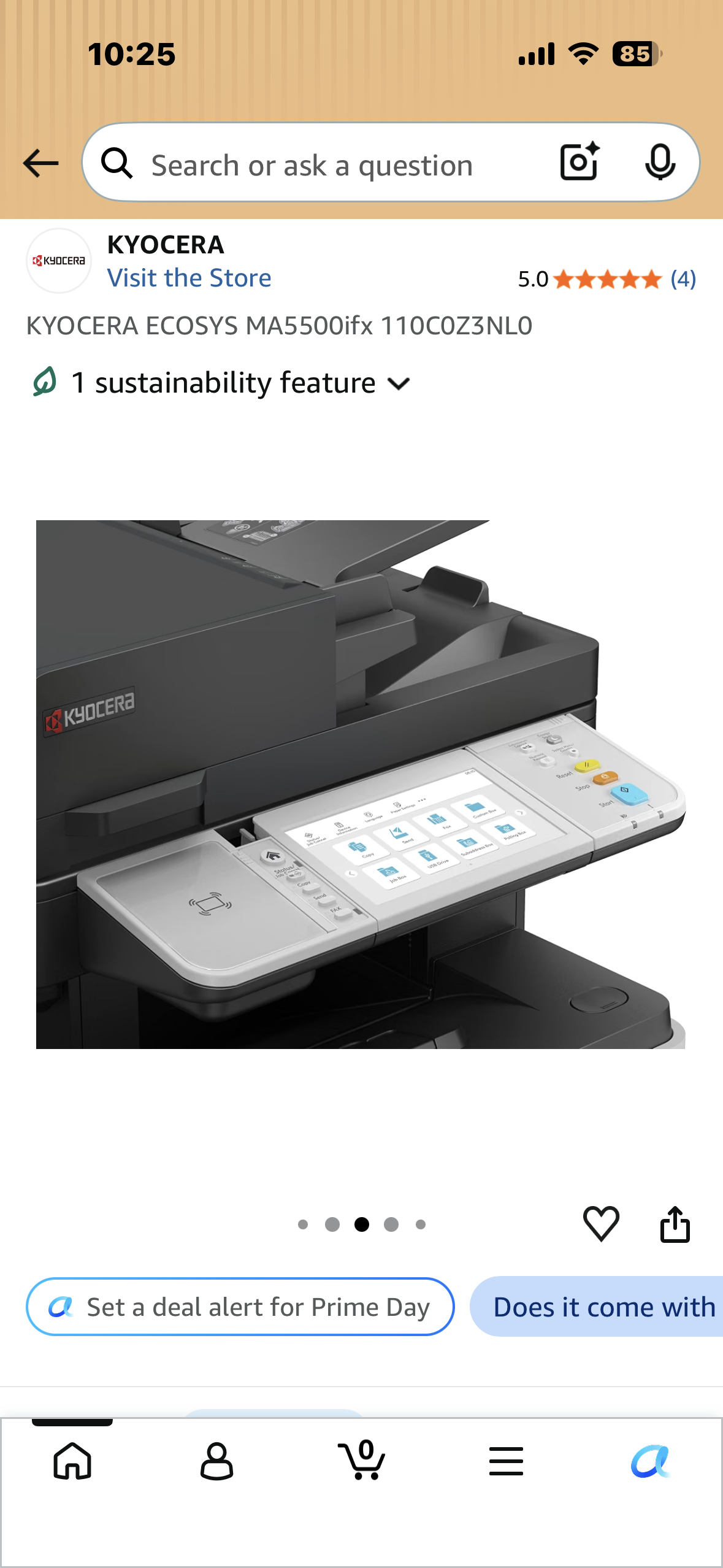 KYOCERA ECOSYS MA5500ifx Business Monochrome Multifunction Laser Printer, Copier, Fax