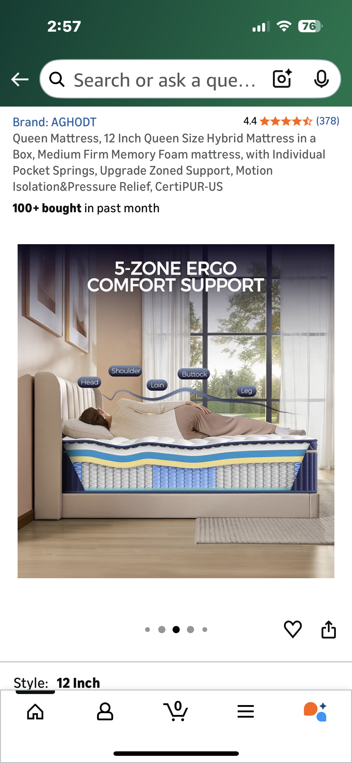 Queen Size Hybrid Mattress, 12” (B1145)