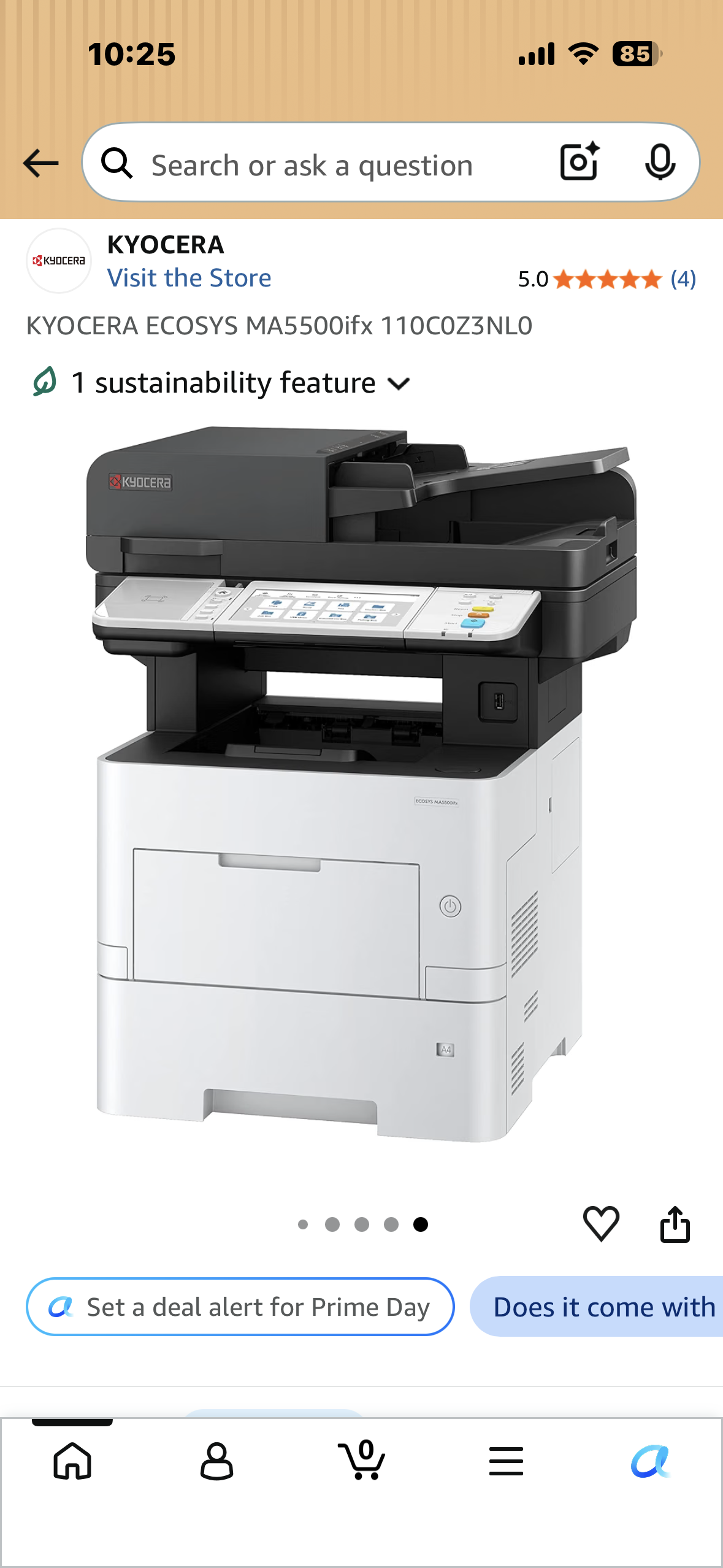 KYOCERA ECOSYS MA5500ifx Business Monochrome Multifunction Laser Printer, Copier, Fax
