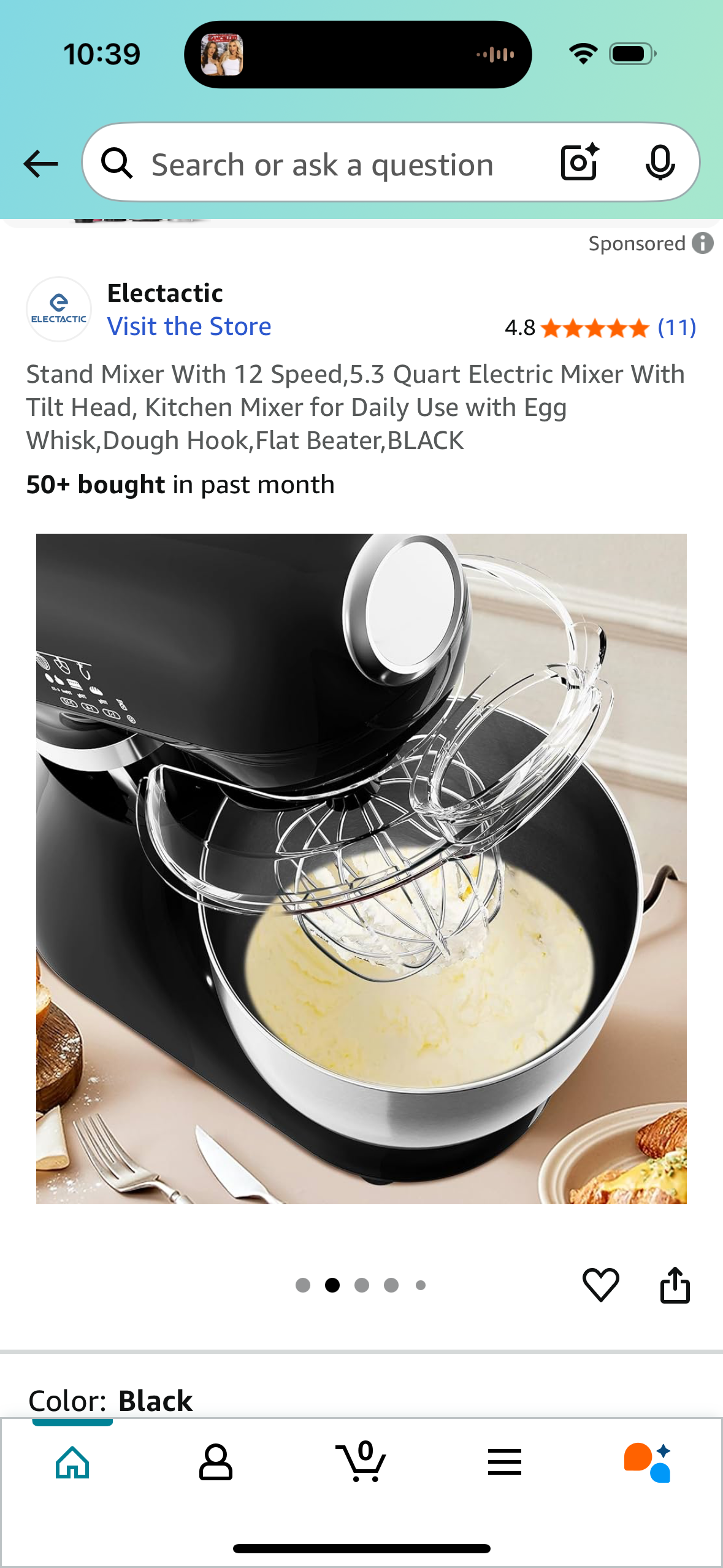Stand Mixer With 12 Speed,5.3 Quart Electric Mixer With Tilt Head, Kitchen Mixer for Daily Use with Egg Whisk,Dough Hook,Flat Beater,BLACK
