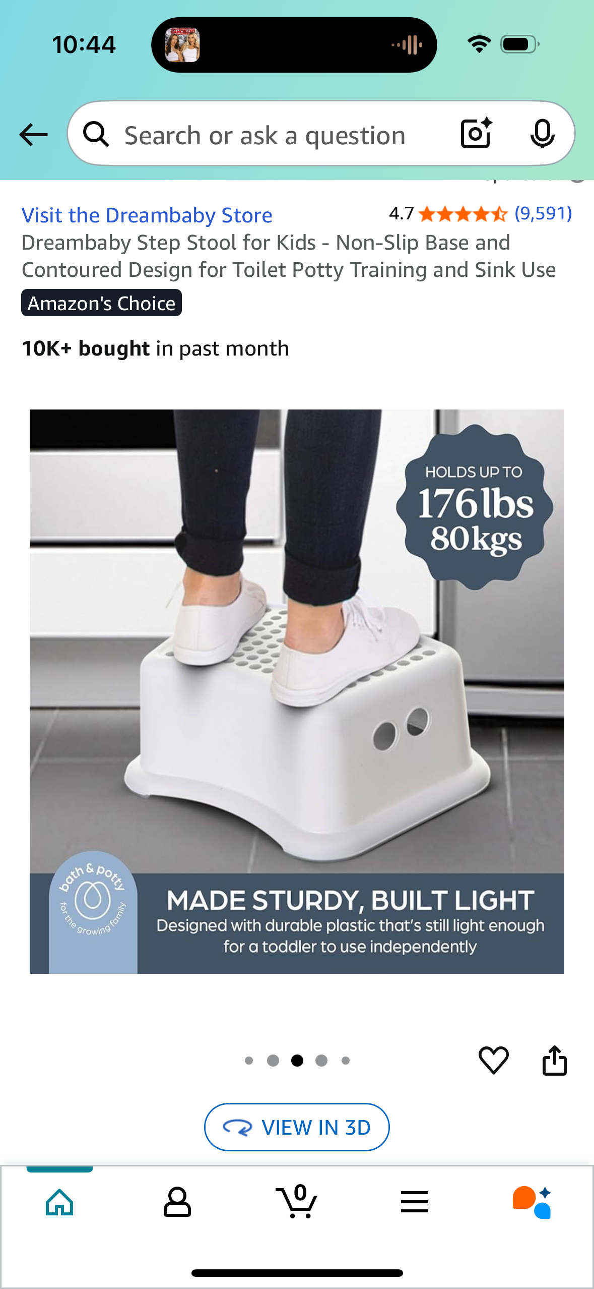 Dreambaby Step Stool for Kids - Non-Slip Base and Contoured Design for Toilet Potty Training and Sink Use