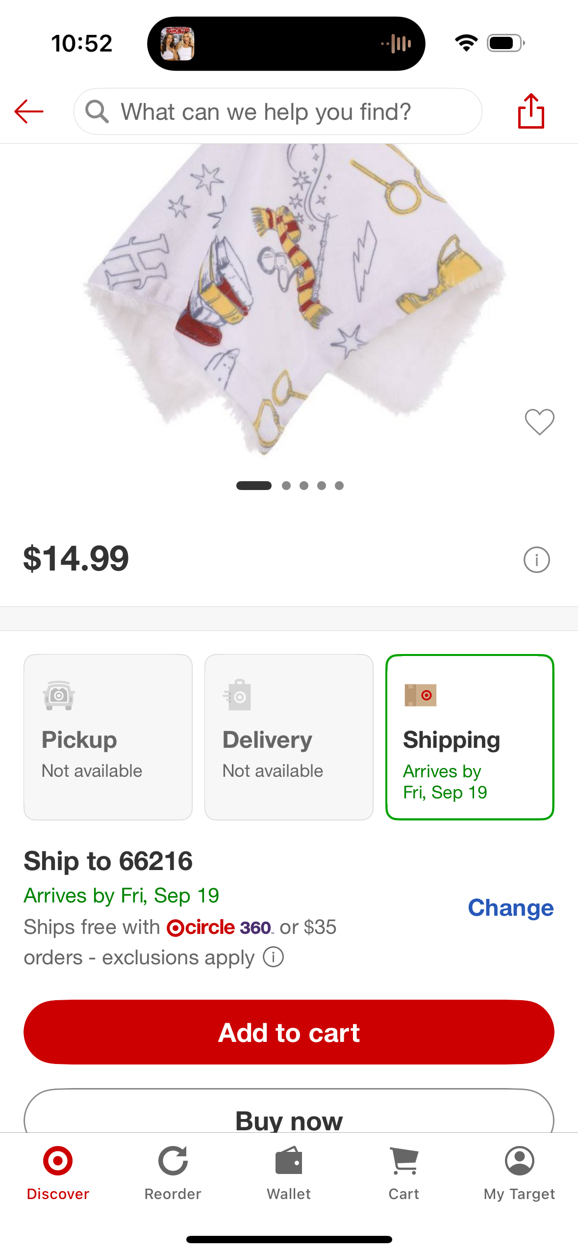 Warner Bros. Harry Potter Hedwig Security Blanket