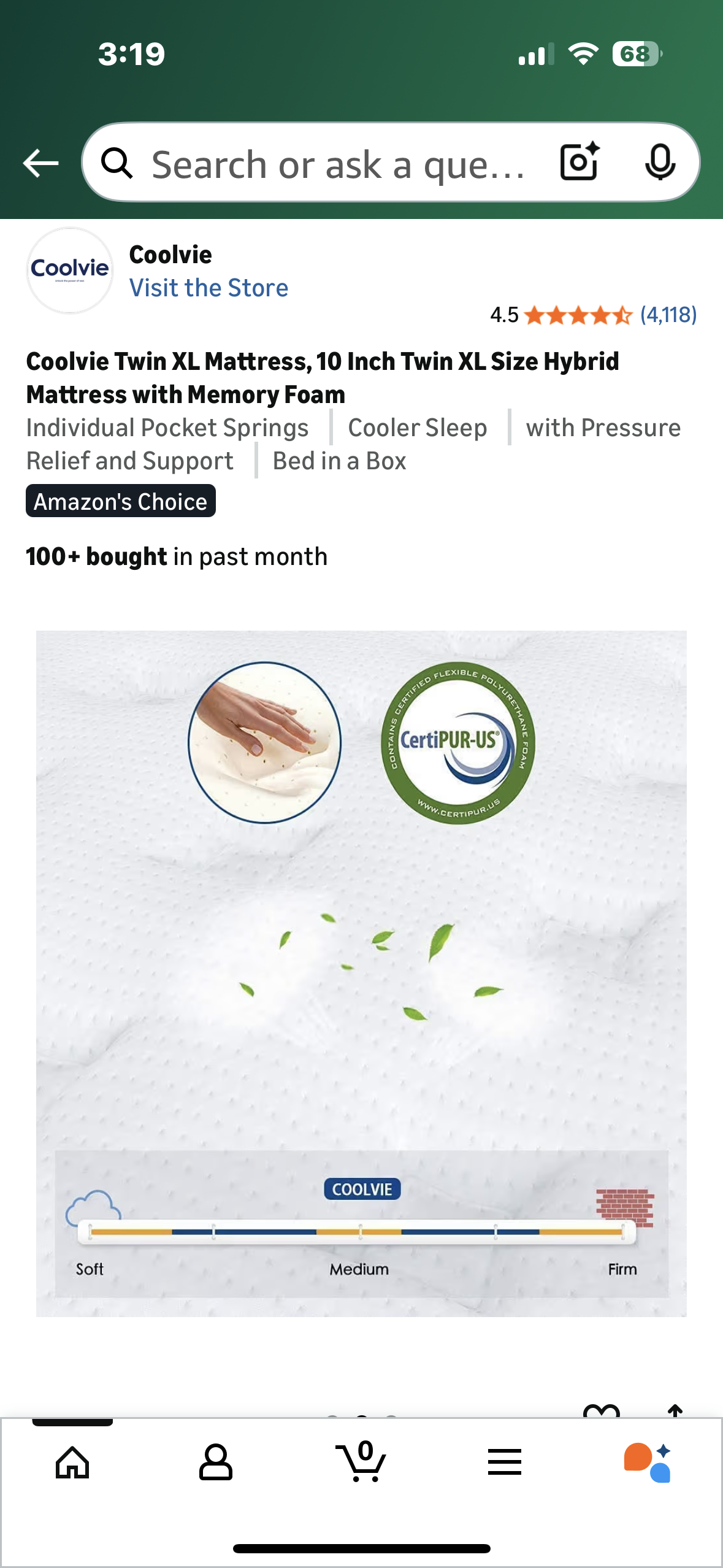 Twin XL Size Hybrid Mattress (B1146)