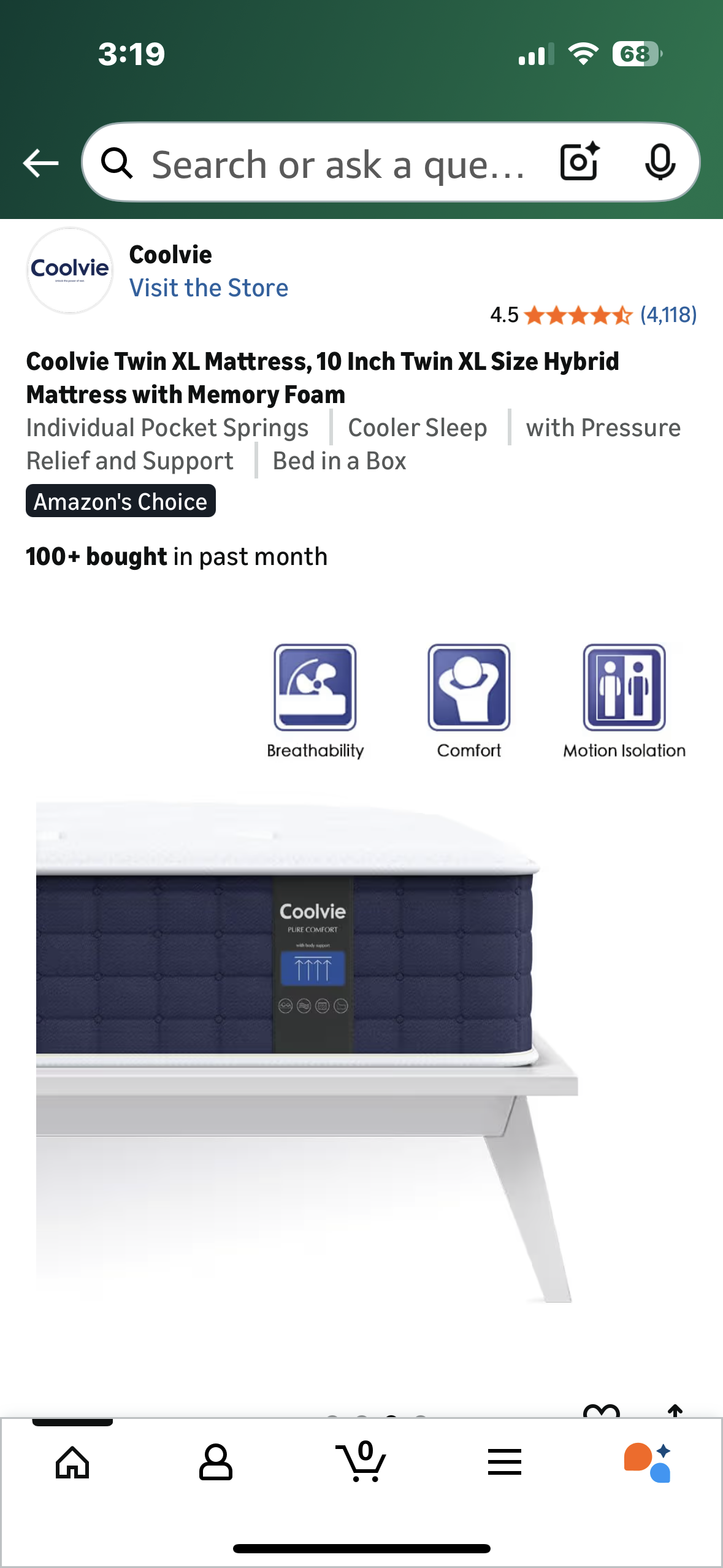 Twin XL Size Hybrid Mattress (B1146)
