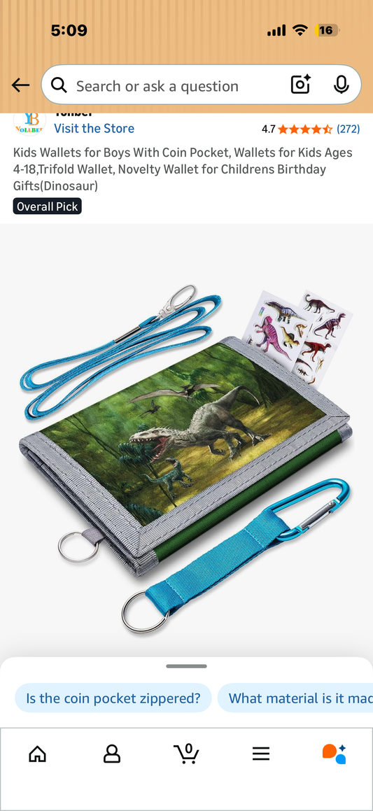 Kids Wallets for Boys With Coin Pocket, Wallets for Kids Ages 4-18,Trifold Wallet, Novelty Wallet for Childrens Birthday Gifts(Dinosaur stickers and Shark wallet