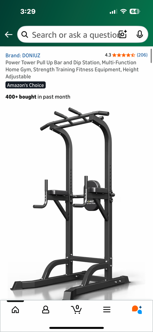 Power Tower Pull Up Bar and Dip Station, Multi-Function Home Gym, Strength Training Fitness Equipment, Height Adjustable (W550)