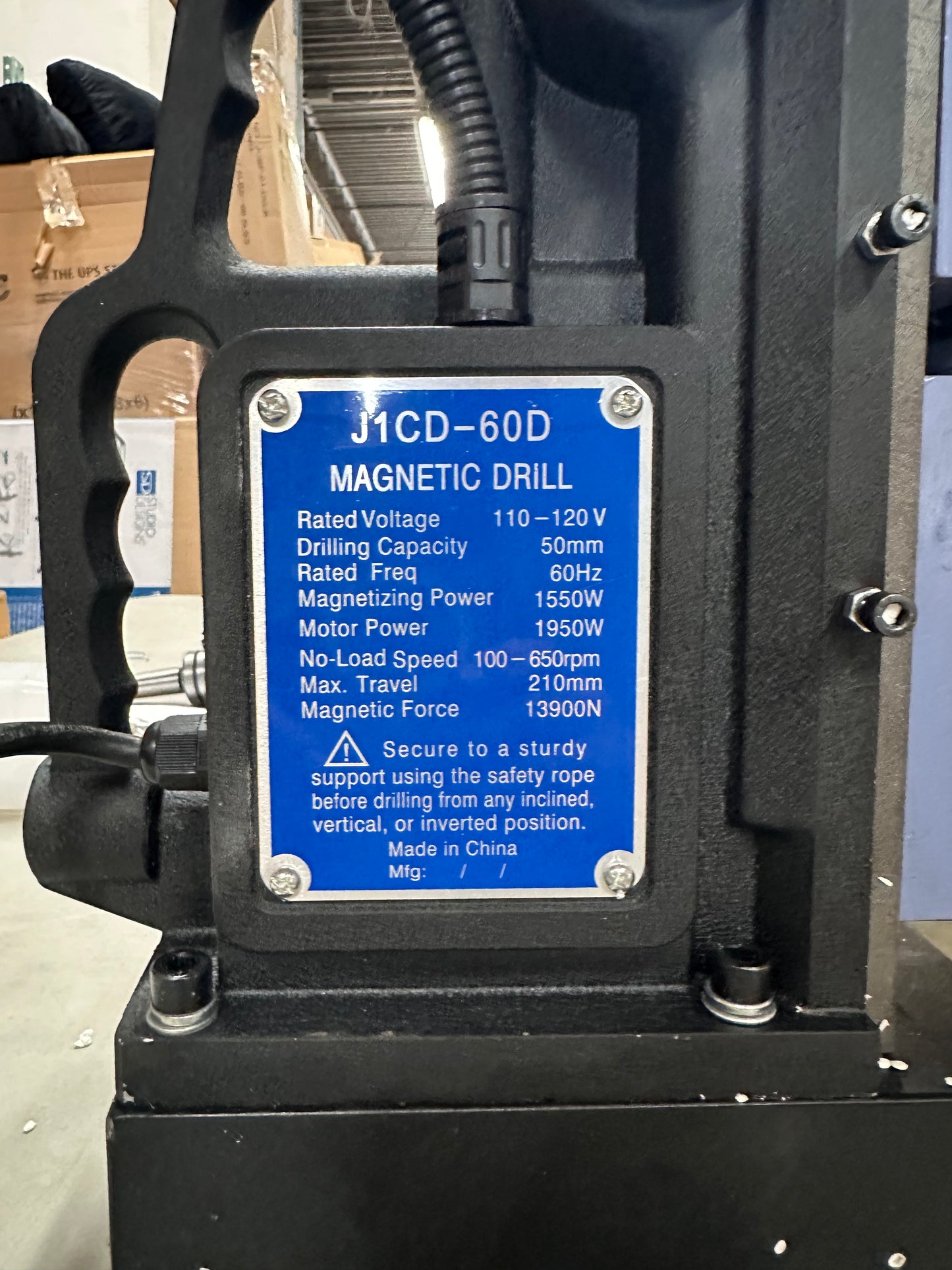 ZELCAN 1550W Mag Drill Press with 2" Dia. 3125 lbf/13900N Mag Force, 650 rpm Power Magnetic Drill with Stepless Speed & Reversible Direction for Metal Surface (G845)