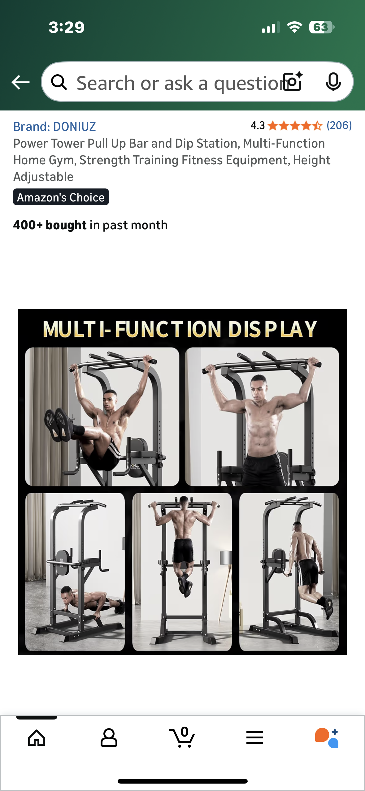 Power Tower Pull Up Bar and Dip Station, Multi-Function Home Gym, Strength Training Fitness Equipment, Height Adjustable (W550)