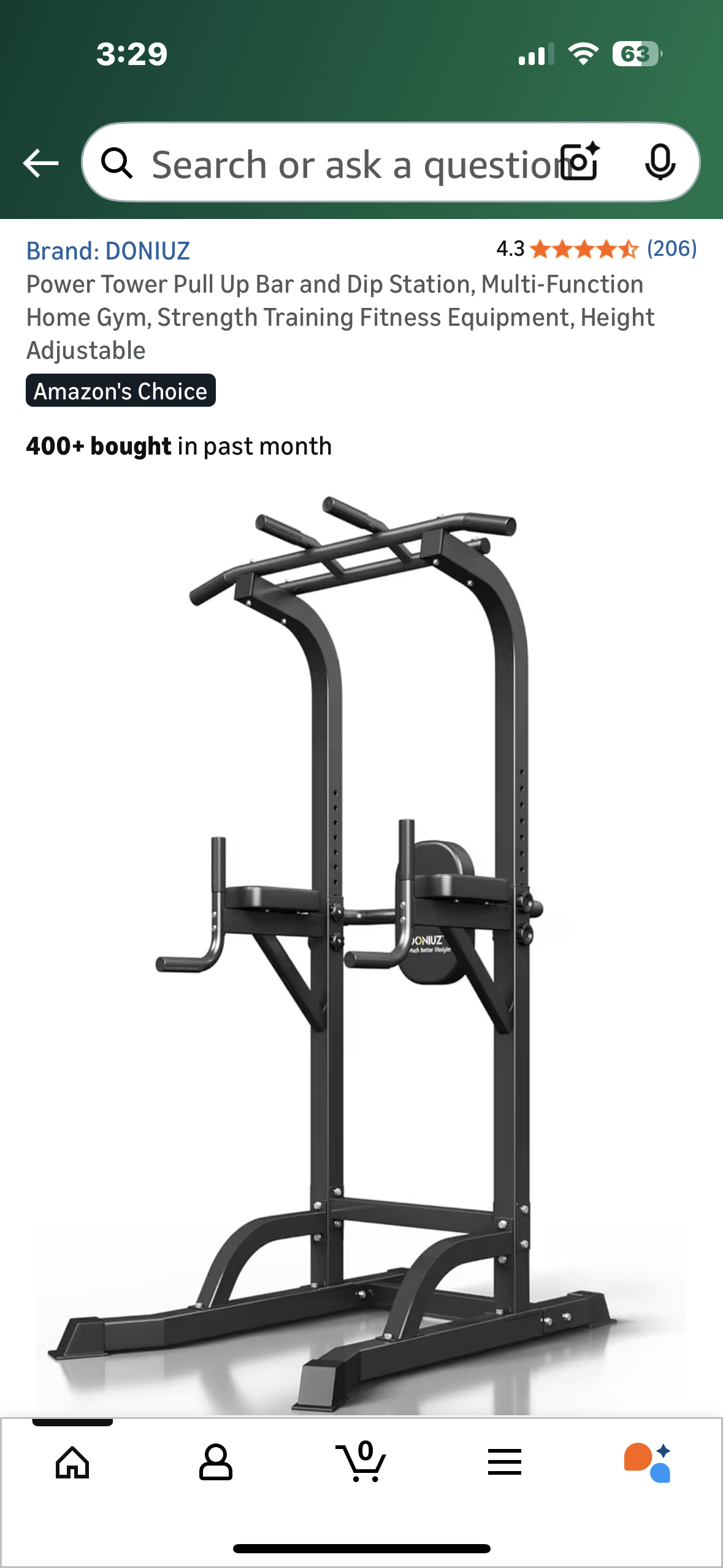 Power Tower Pull Up Bar and Dip Station, Multi-Function Home Gym, Strength Training Fitness Equipment, Height Adjustable (W550)