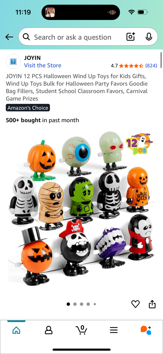 JOYIN 12 PCS Halloween Wind Up Toys for Kids Gifts, Wind Up Toys Bulk for Halloween Party Favors Goodie Bag Fillers, Student School Classroom Favors, Carnival Game Prizes